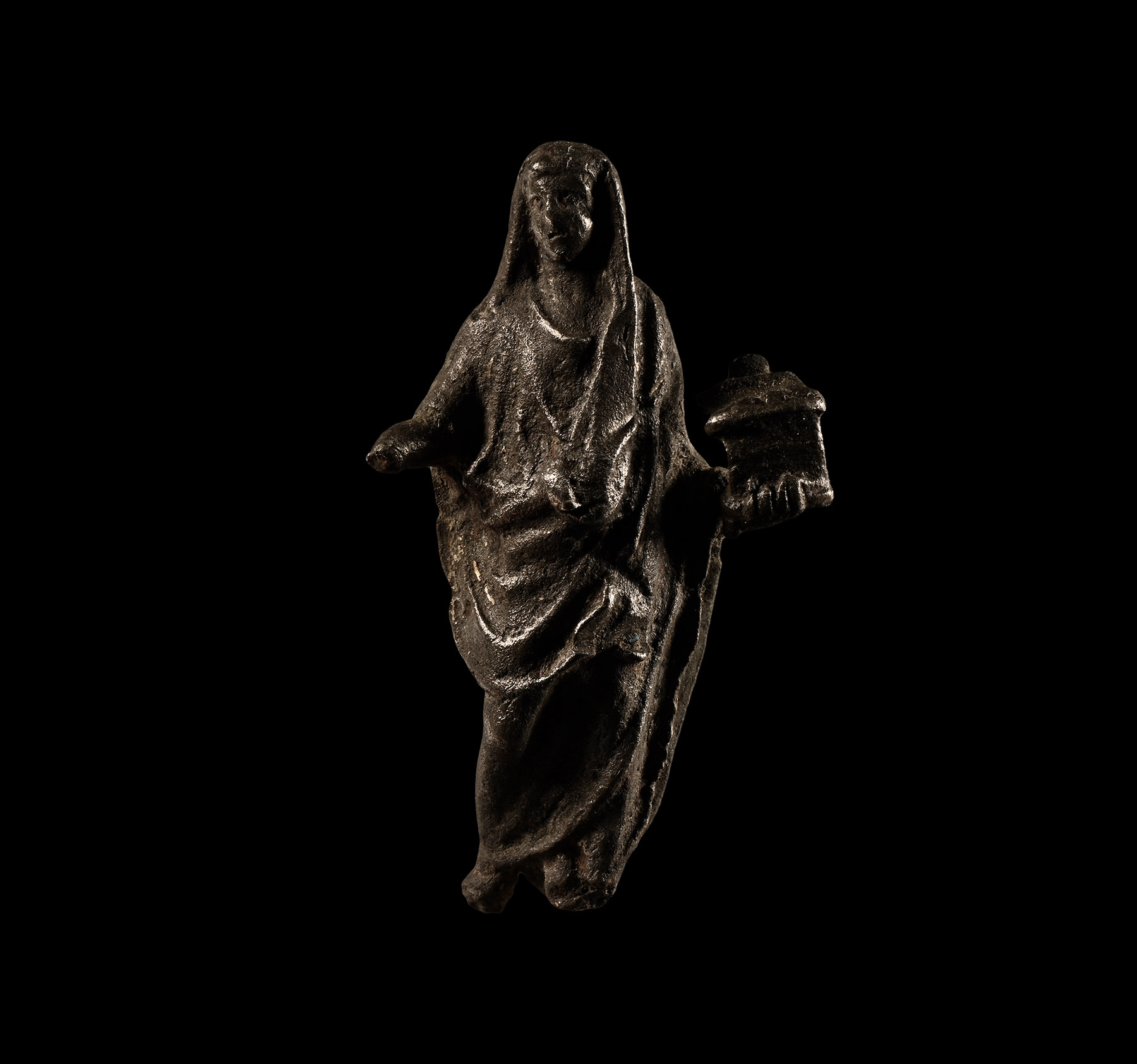 Roman Silver Statuette of a Genius