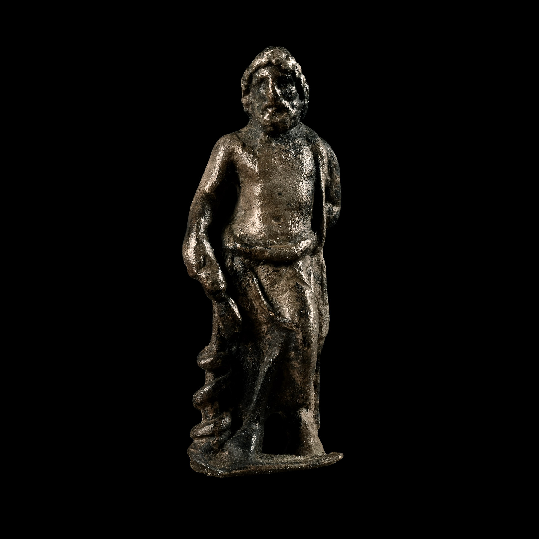 Roman Silver Statuette of Aesculapius God of Medicine and Healing