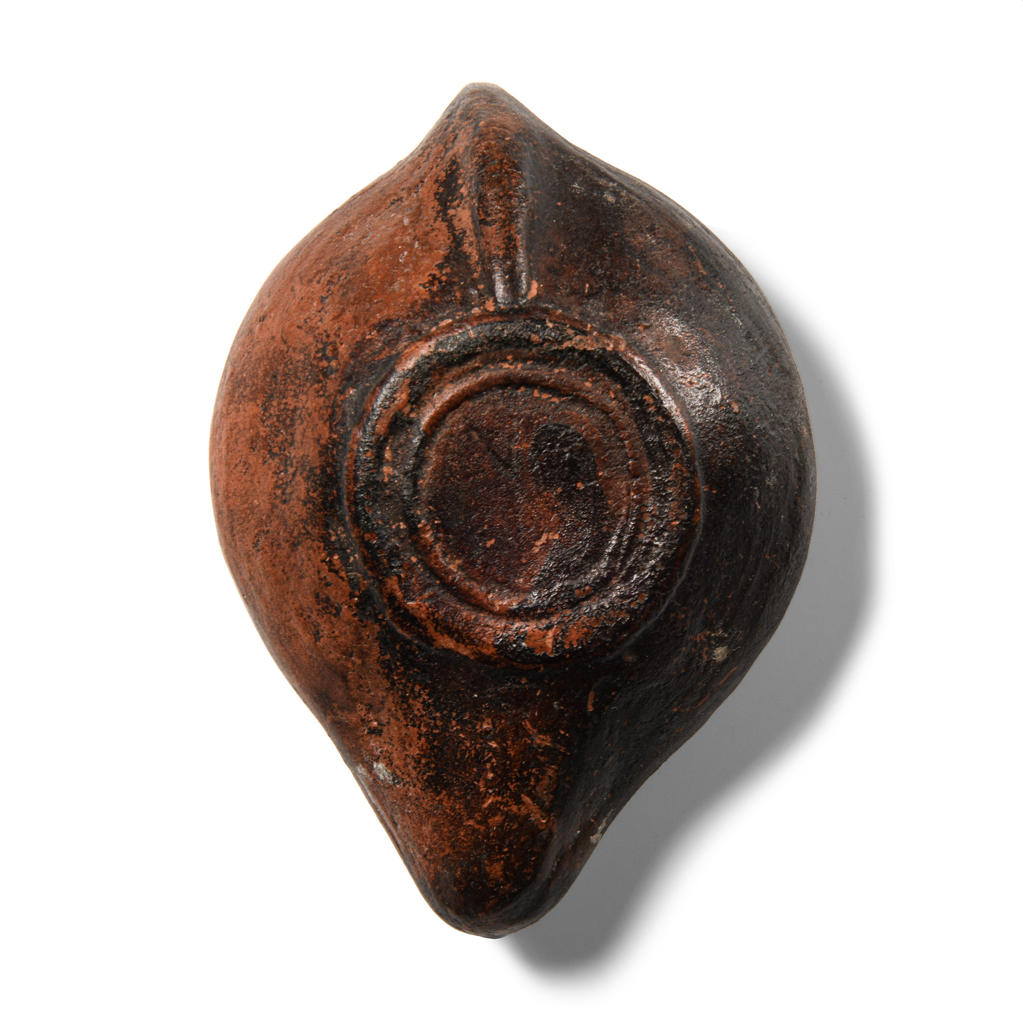 Roman Redware Oil Lamp with Amphora