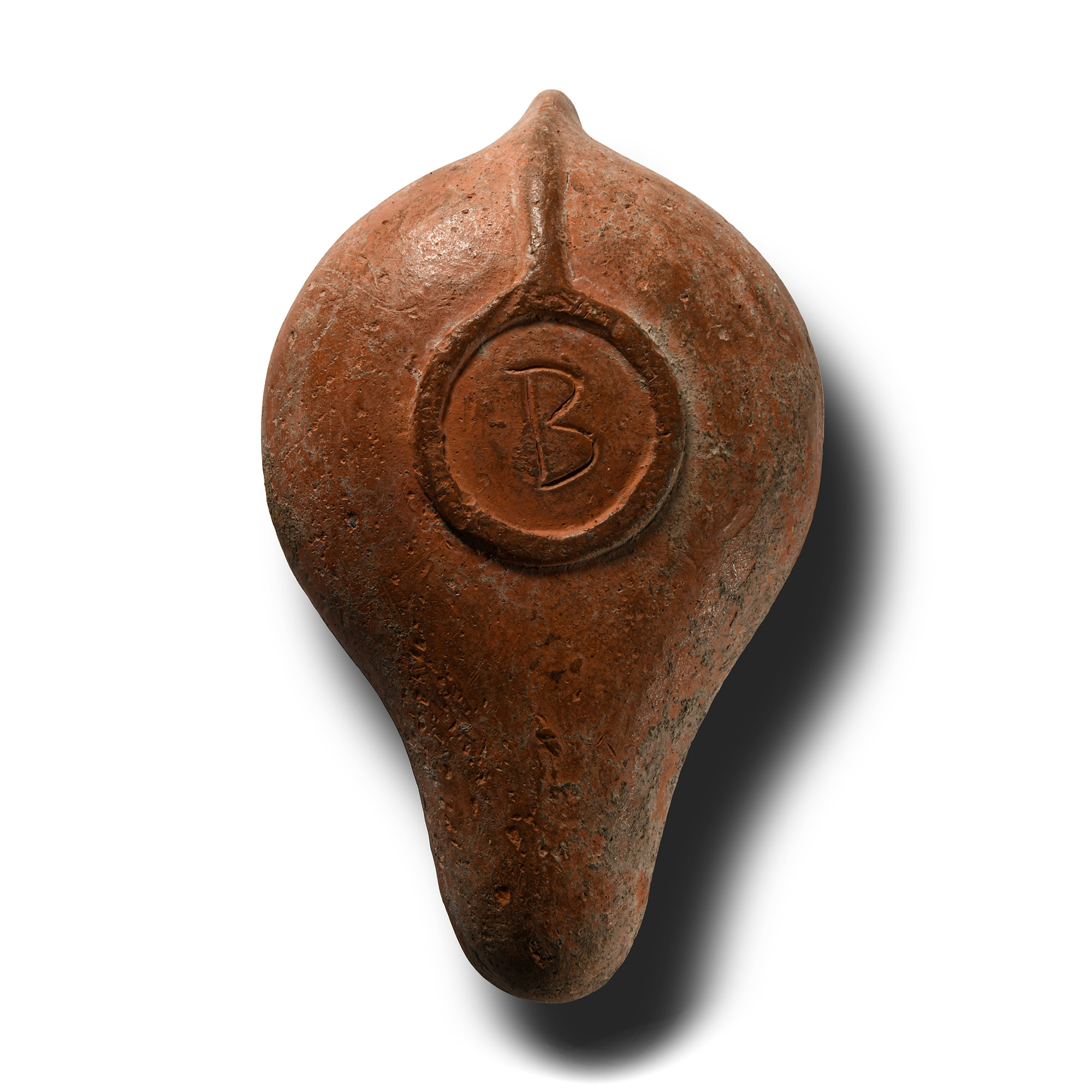 Roman Redware Oil Lamp with Amphora