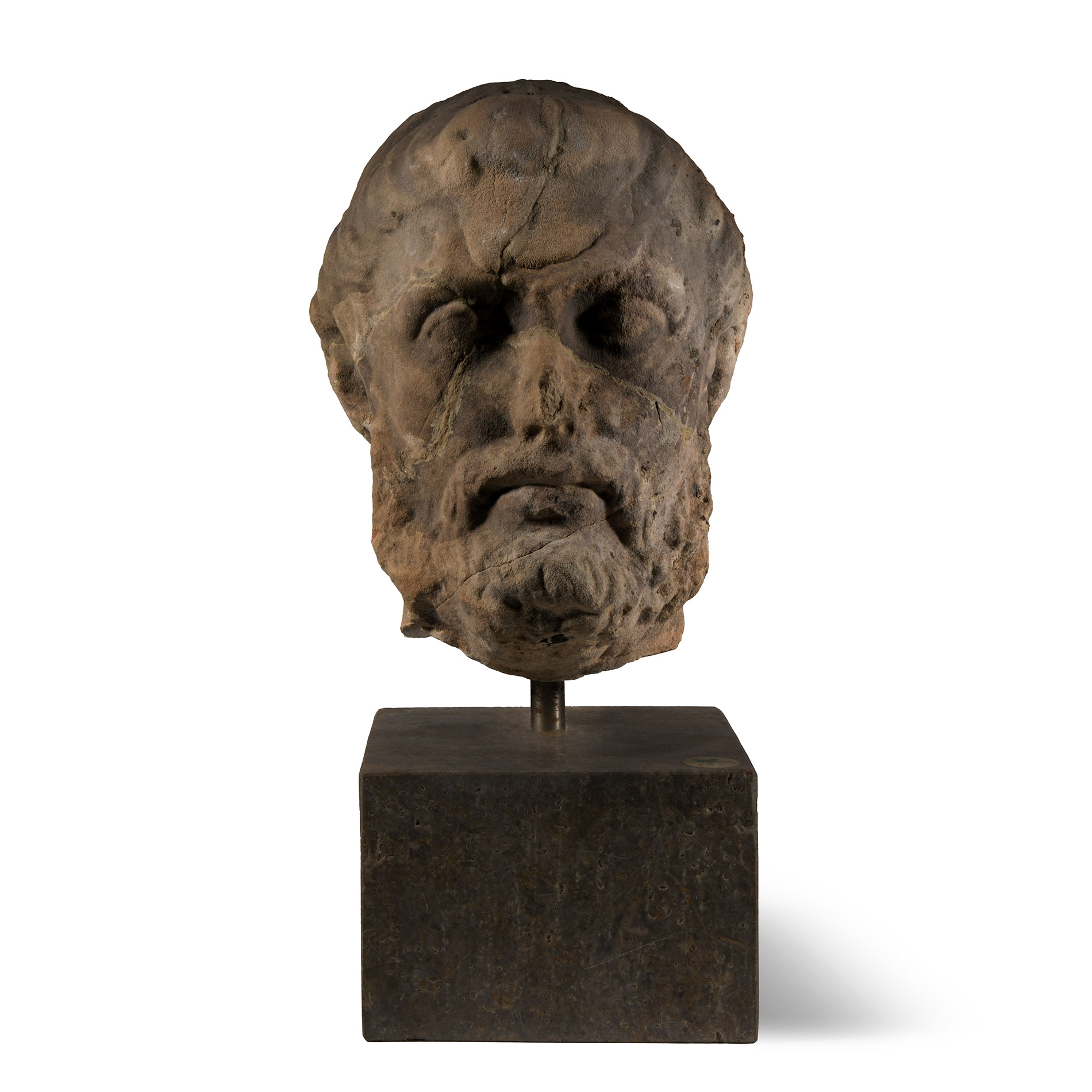 Roman Marble Head of a Bearded Man