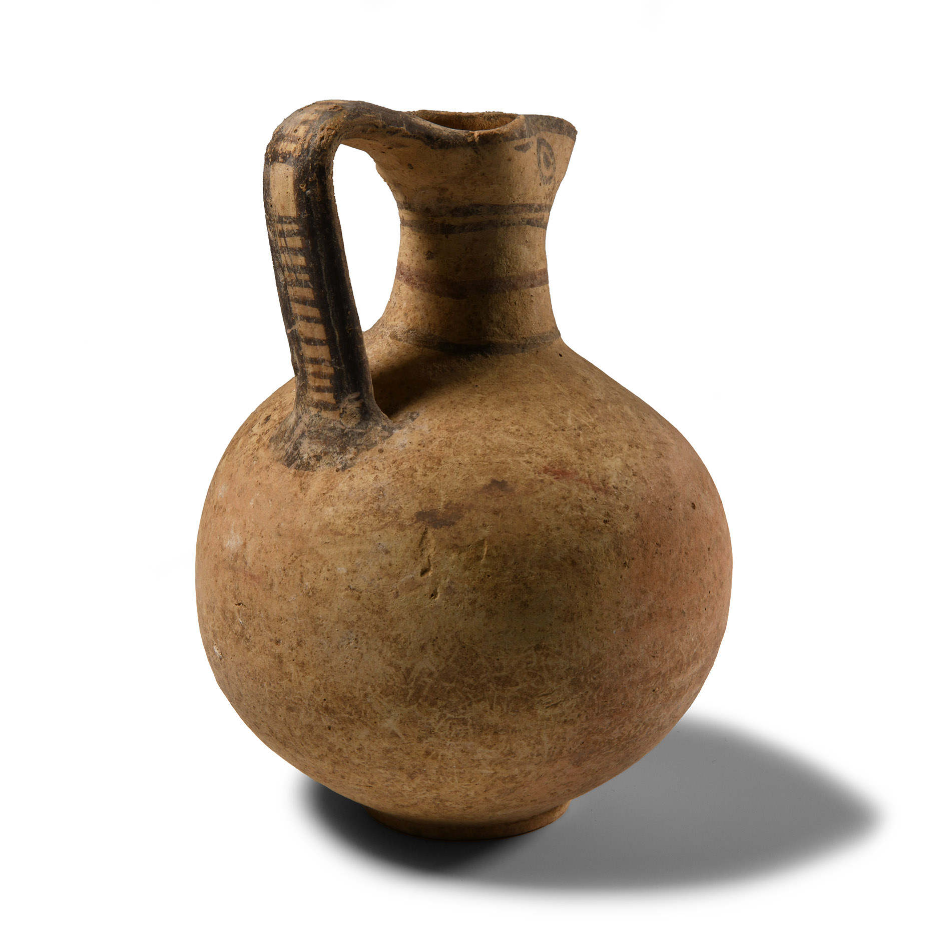 Cypriot 'Eyed' Trefoil-Mouthed Pottery Jug with Geometric Motif
