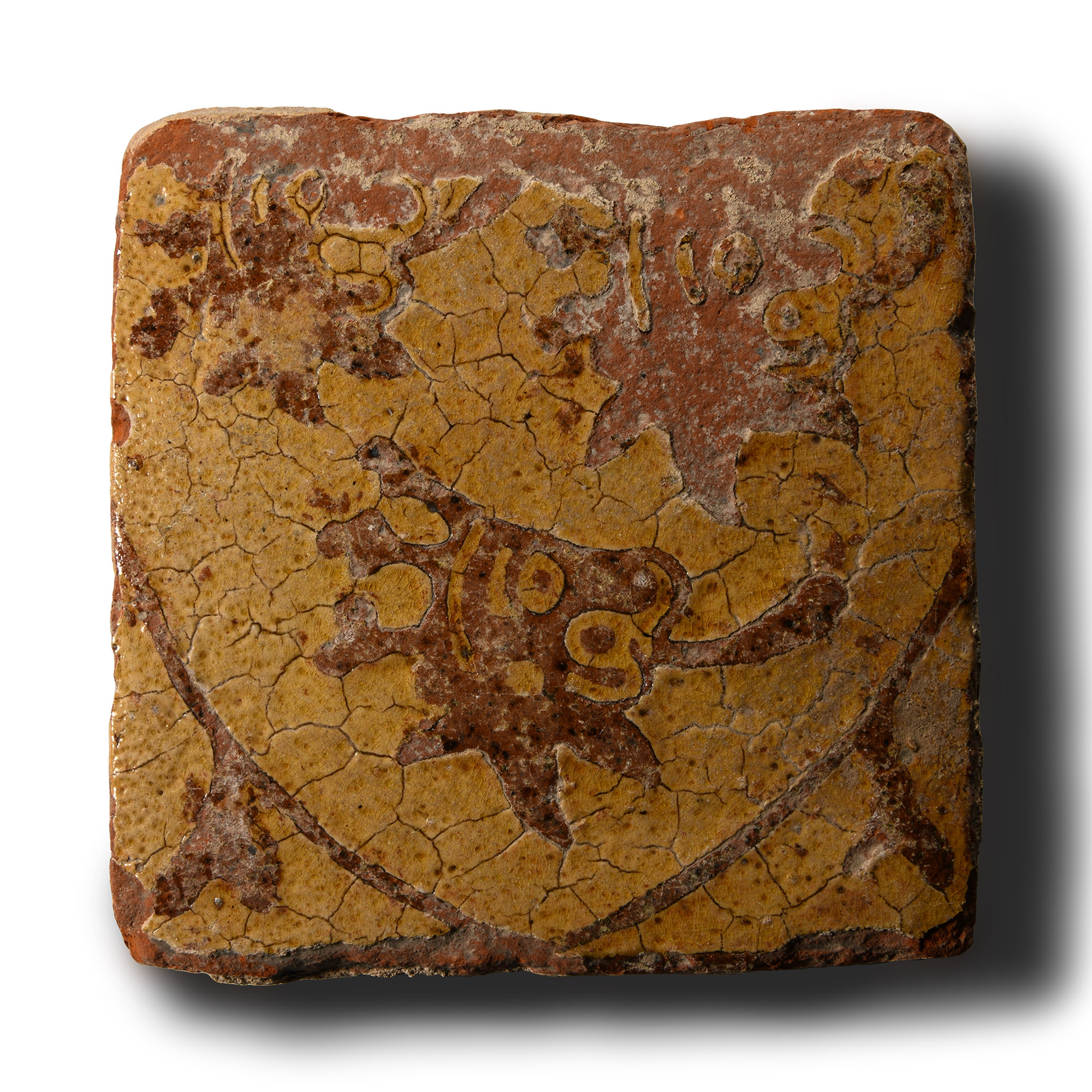 Medieval English 'Three Lions' Floor Tile