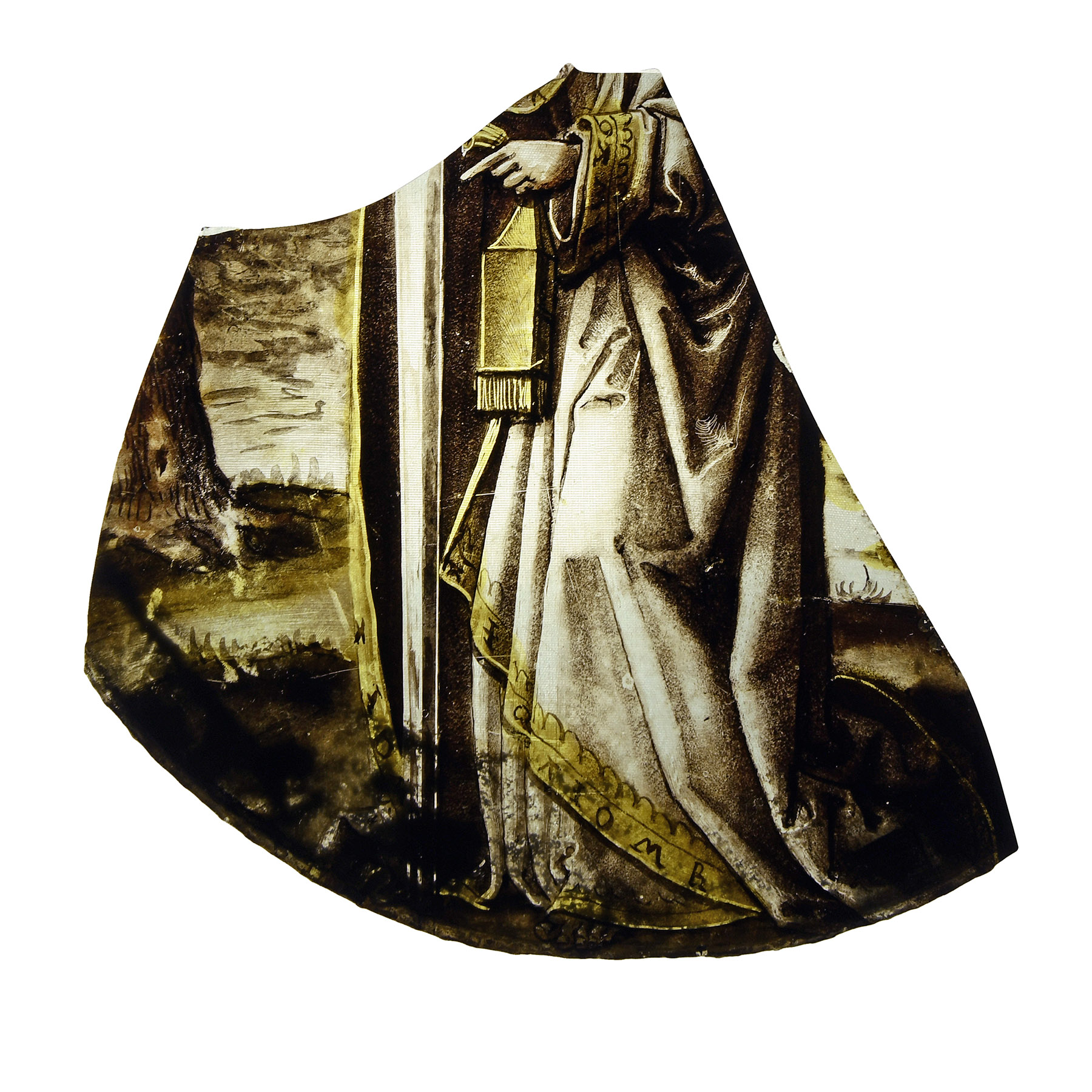 Medieval Stain Glass Fragment with Robe