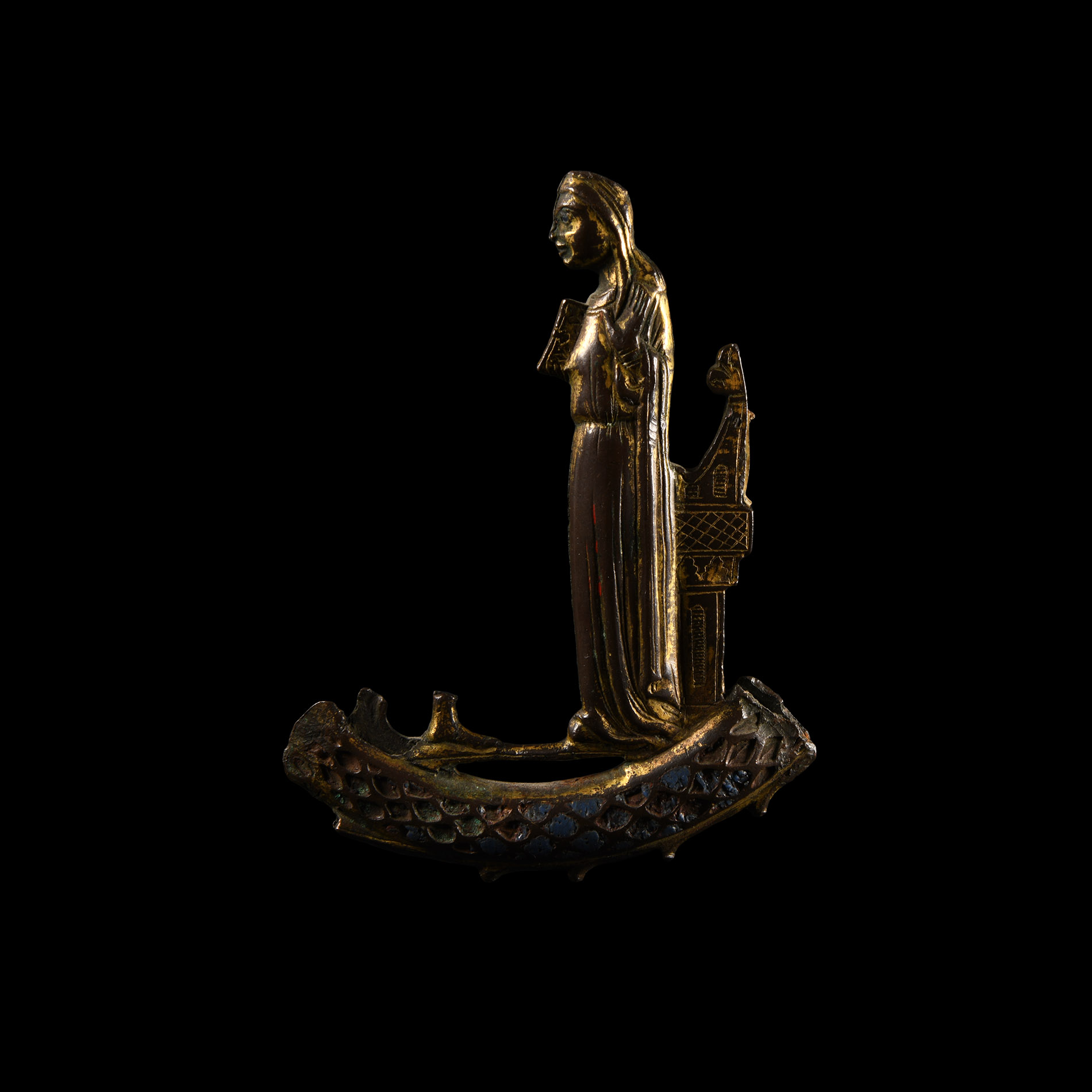 Medieval Crozier Head with the Virgin Annunciate