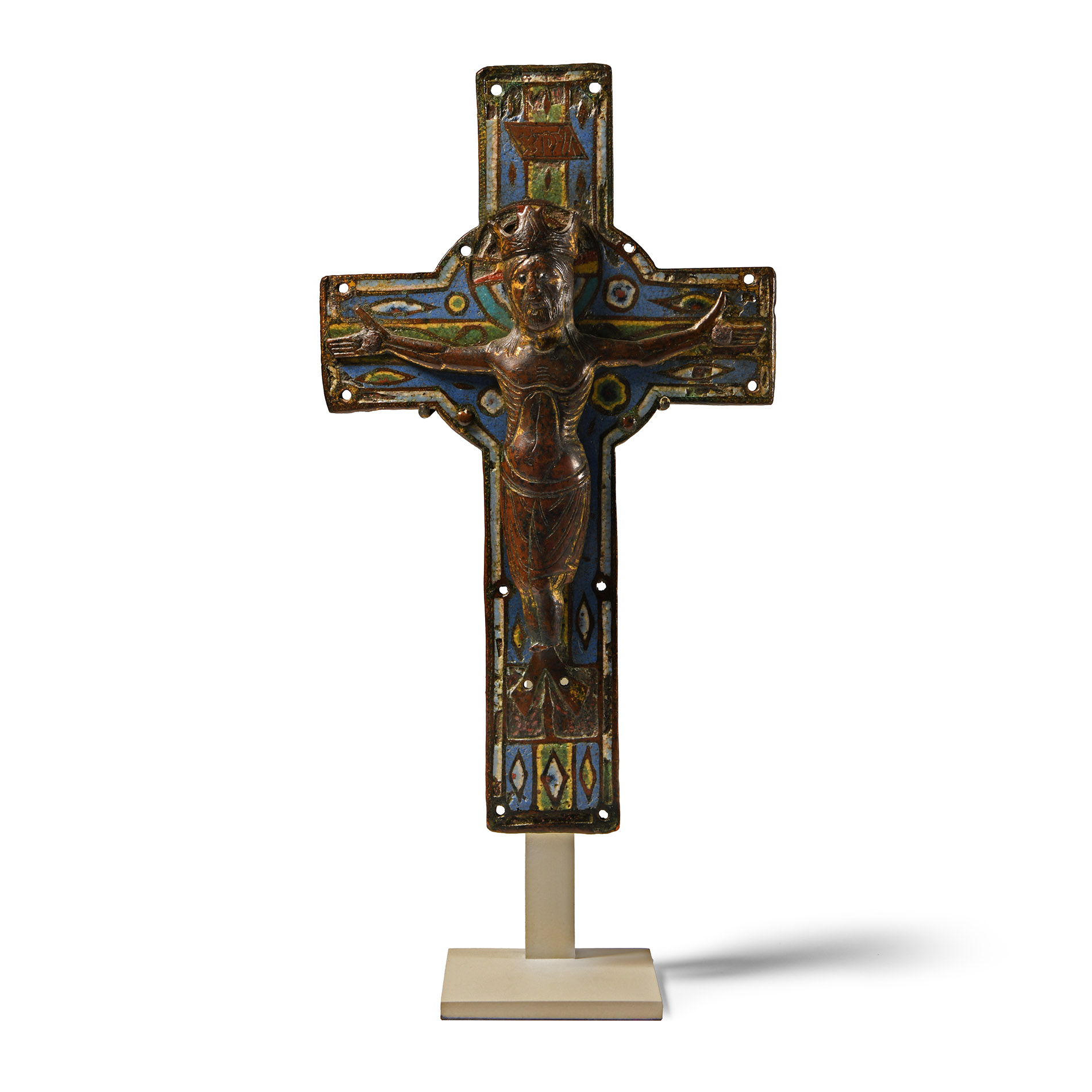 Medieval Limoges Gilt Christ Crowned on the Cross