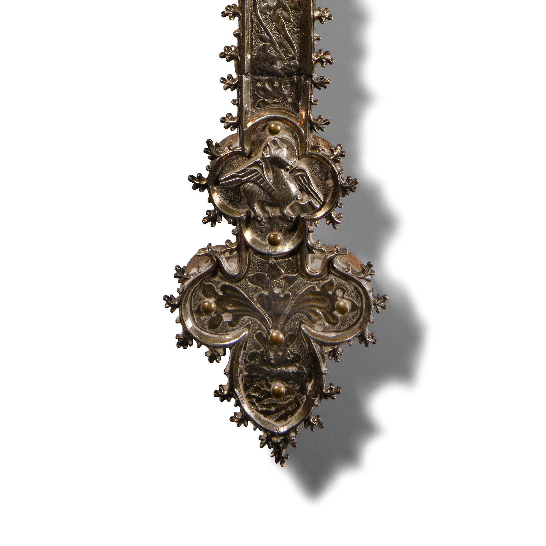 Spanish Silver-Gilt Cross with Corpus Christi