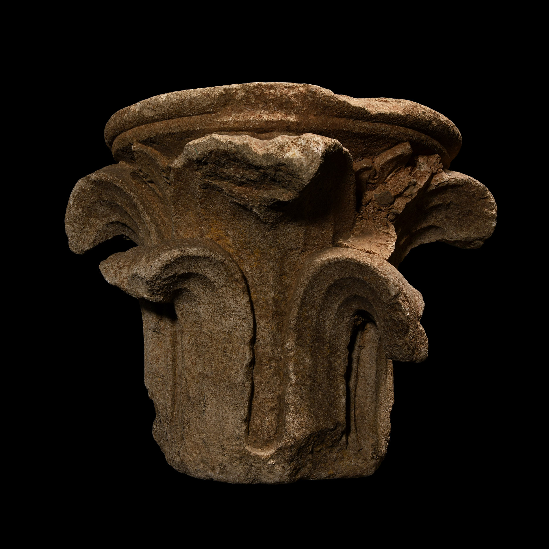 Medieval Floral Limestone Capital