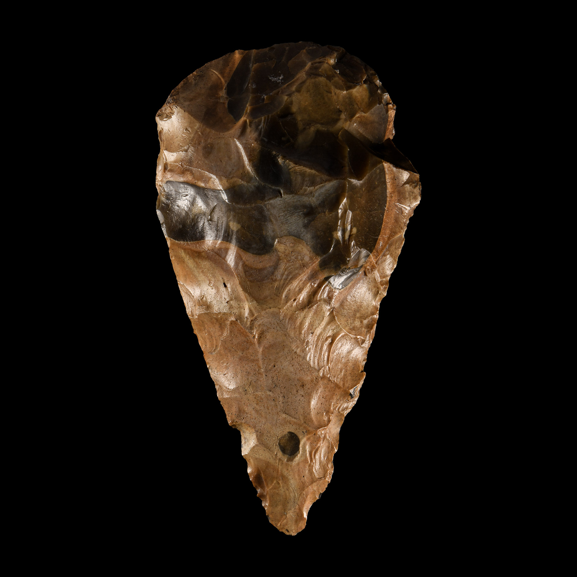 Stone Age Classic British Teardrop-Shaped Knapped Flint Handaxe