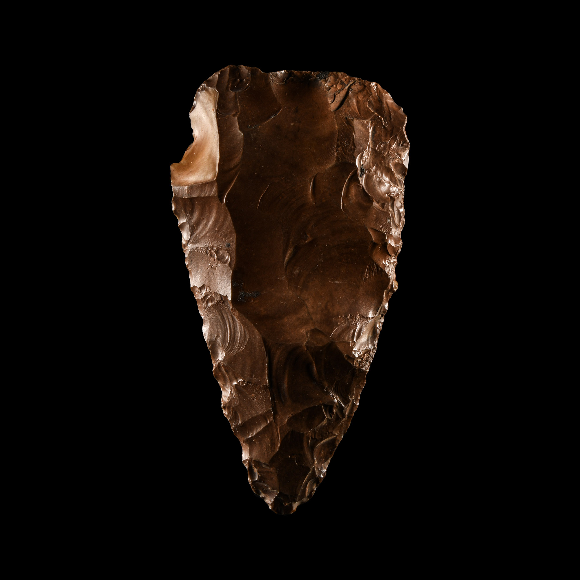 Stone Age Classic Teardrop-Shaped Knapped Flint Handaxe