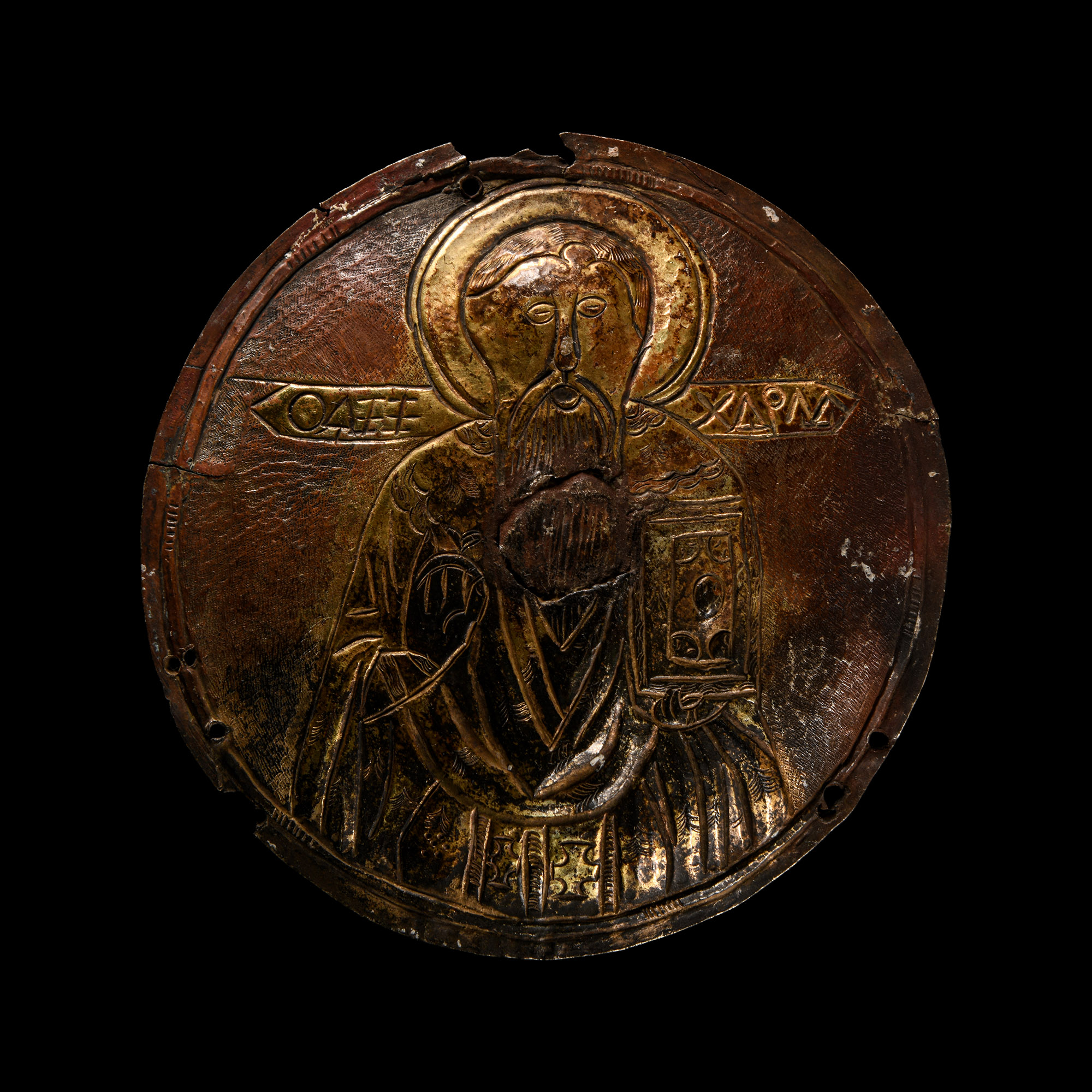 Post Medieval Silver-Gilt Altar Cross Roundel Pair