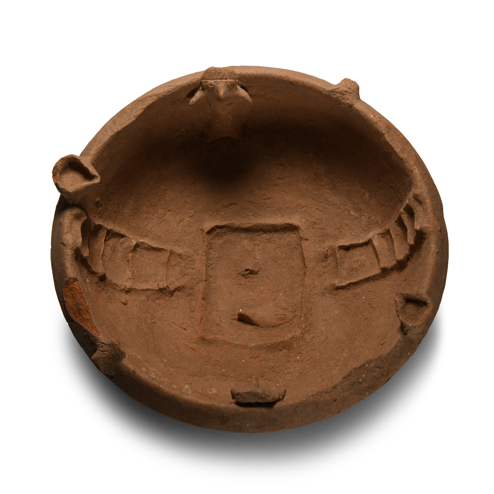 Western Asiatic Pottery Bowl with Two Idols