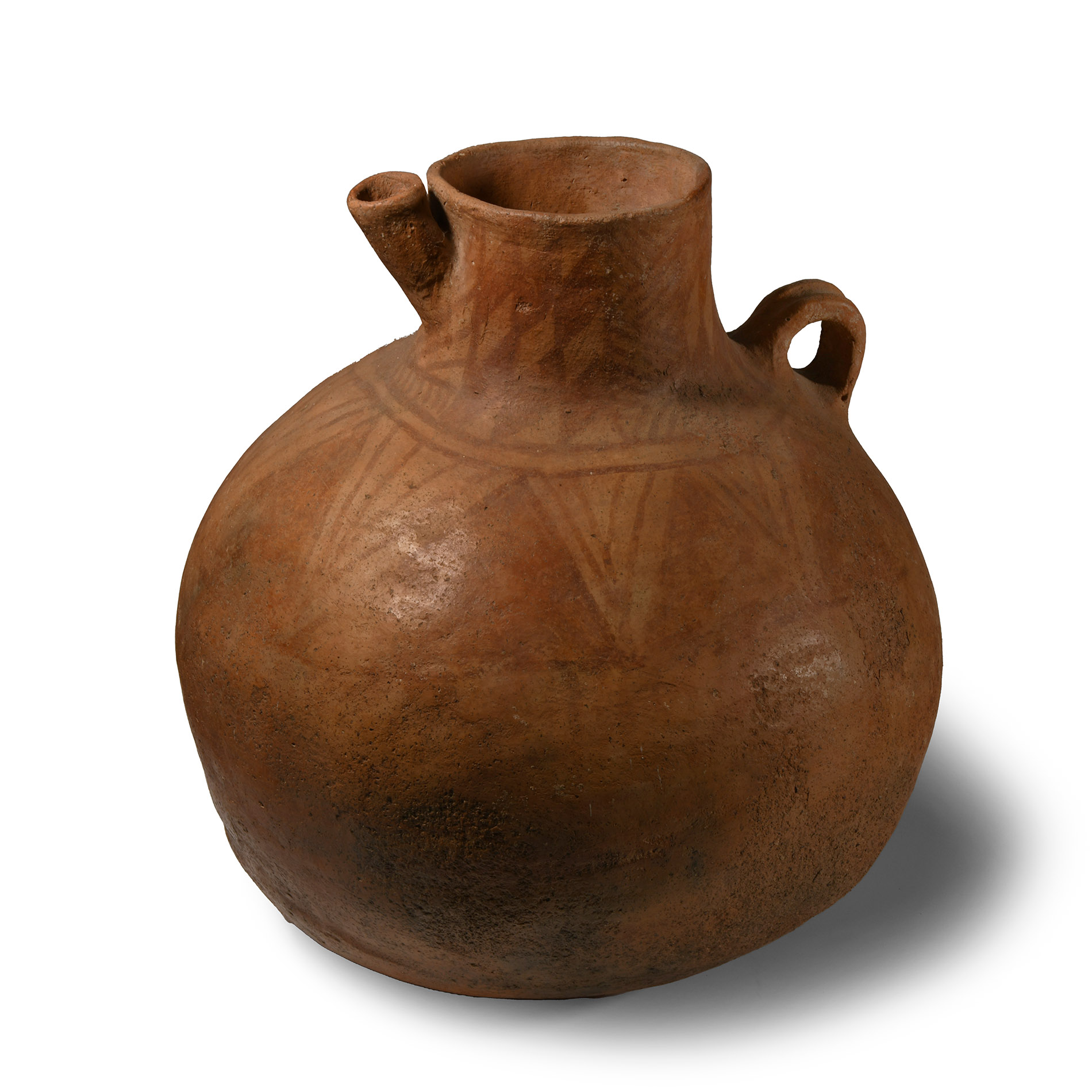 Very Large South East Asian Painted Pottery Jug