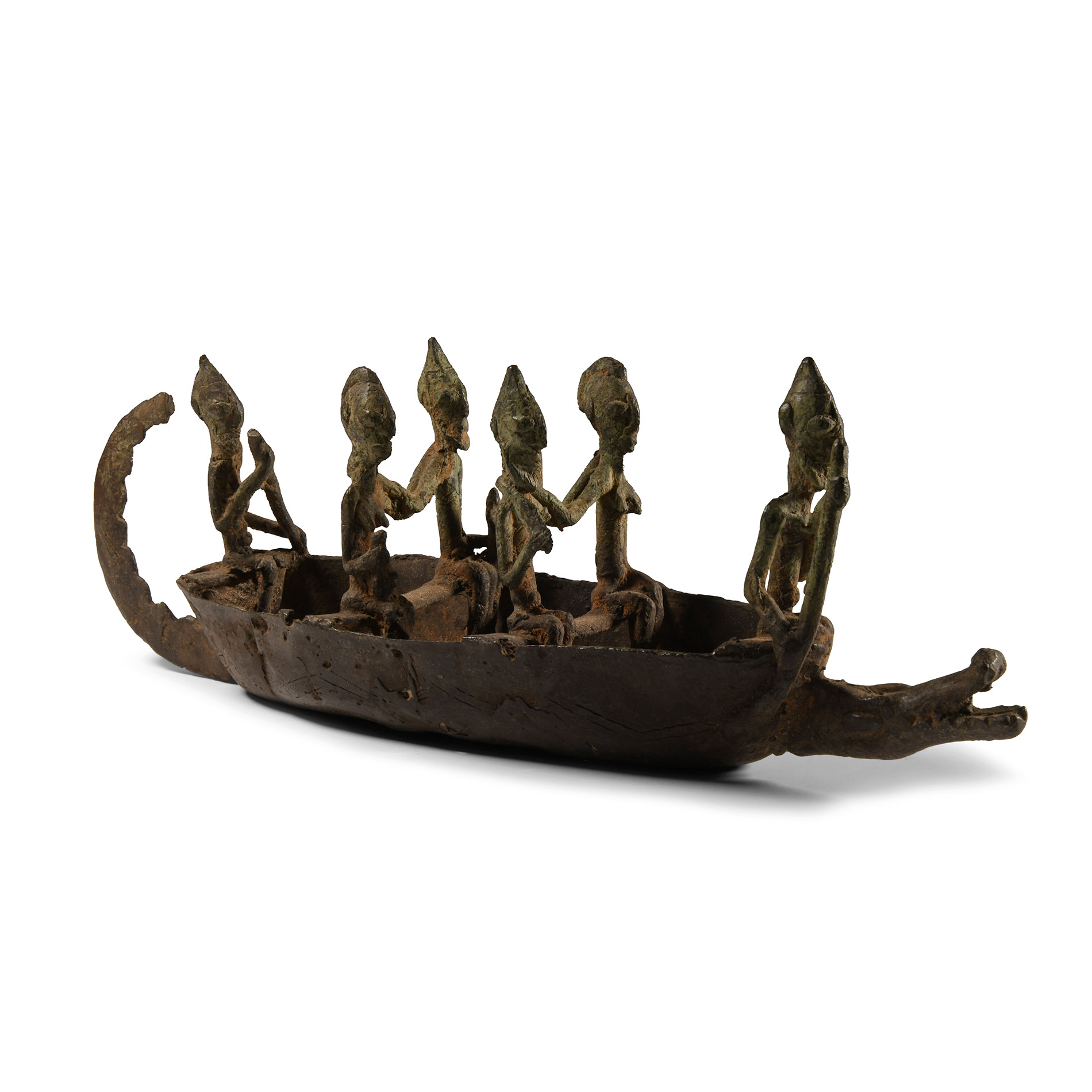 Cental African Bronze Boat with Figures
