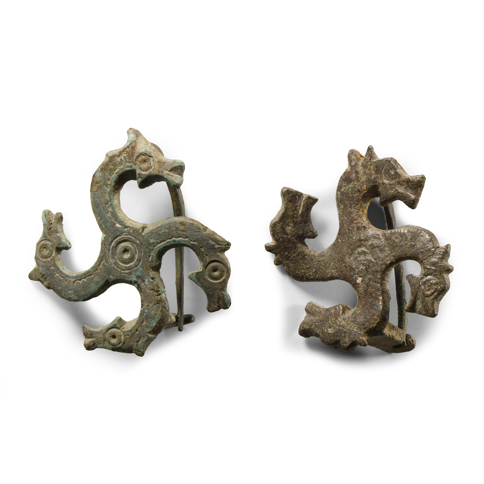 Roman Horse-Headed Plate Brooch Group