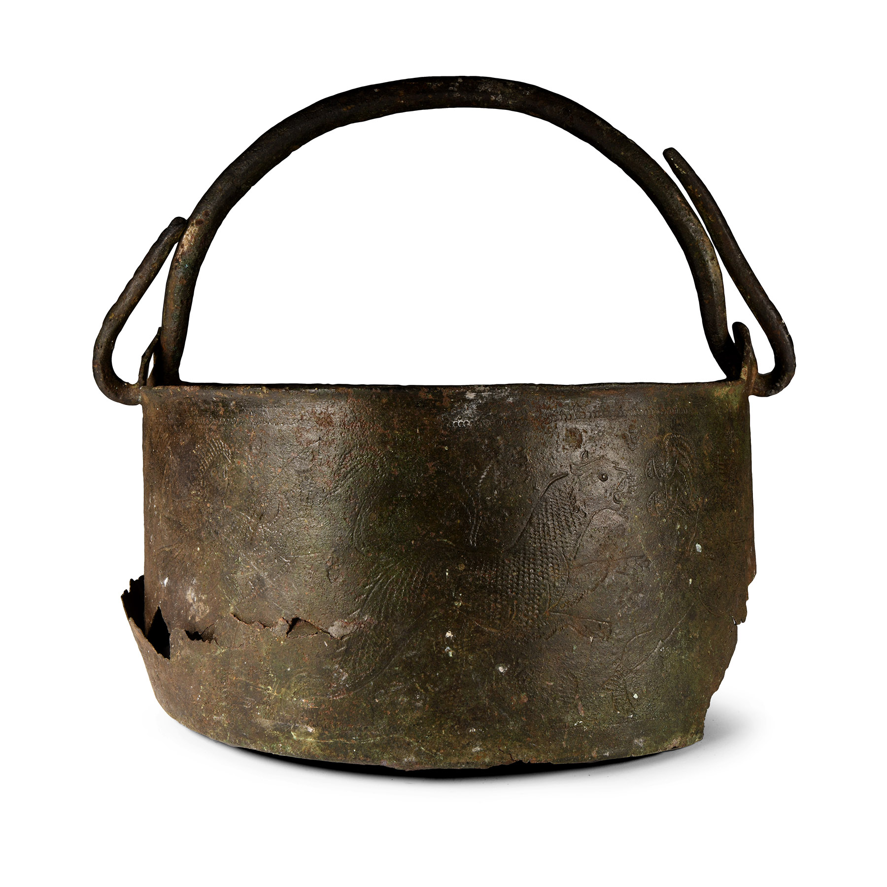 Anglo-Saxon Bronze Bucket with Hunting Scenes