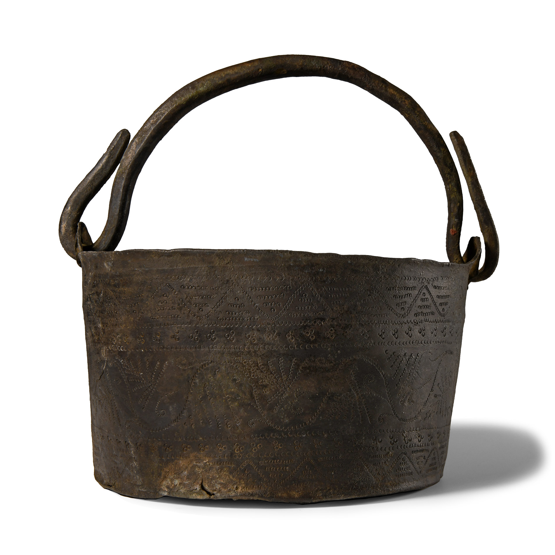 Anglo-Saxon Bronze Bucket Decorated with Foliage