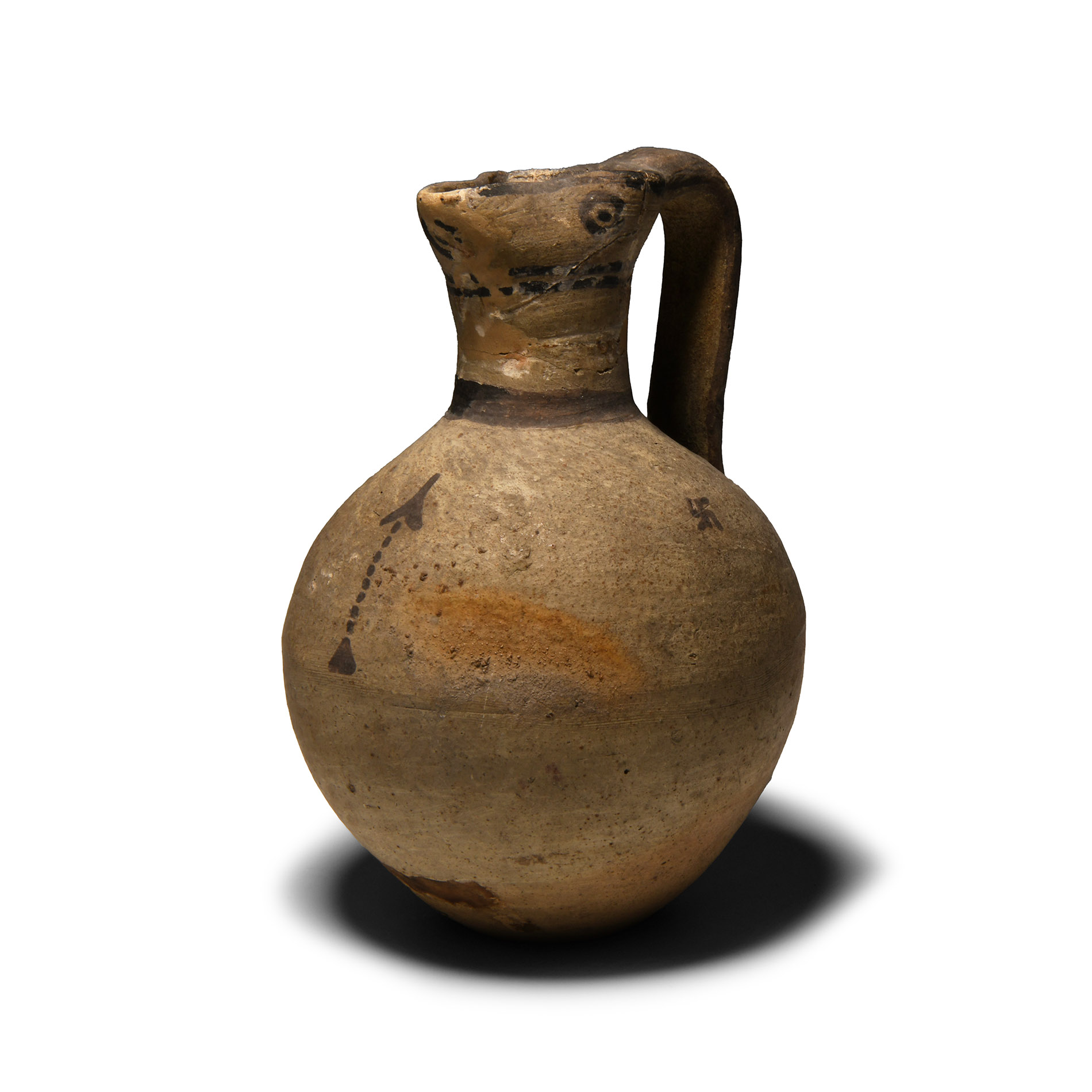 Cypriot White Painted Ware Zoomorphic Jug with Swastikas