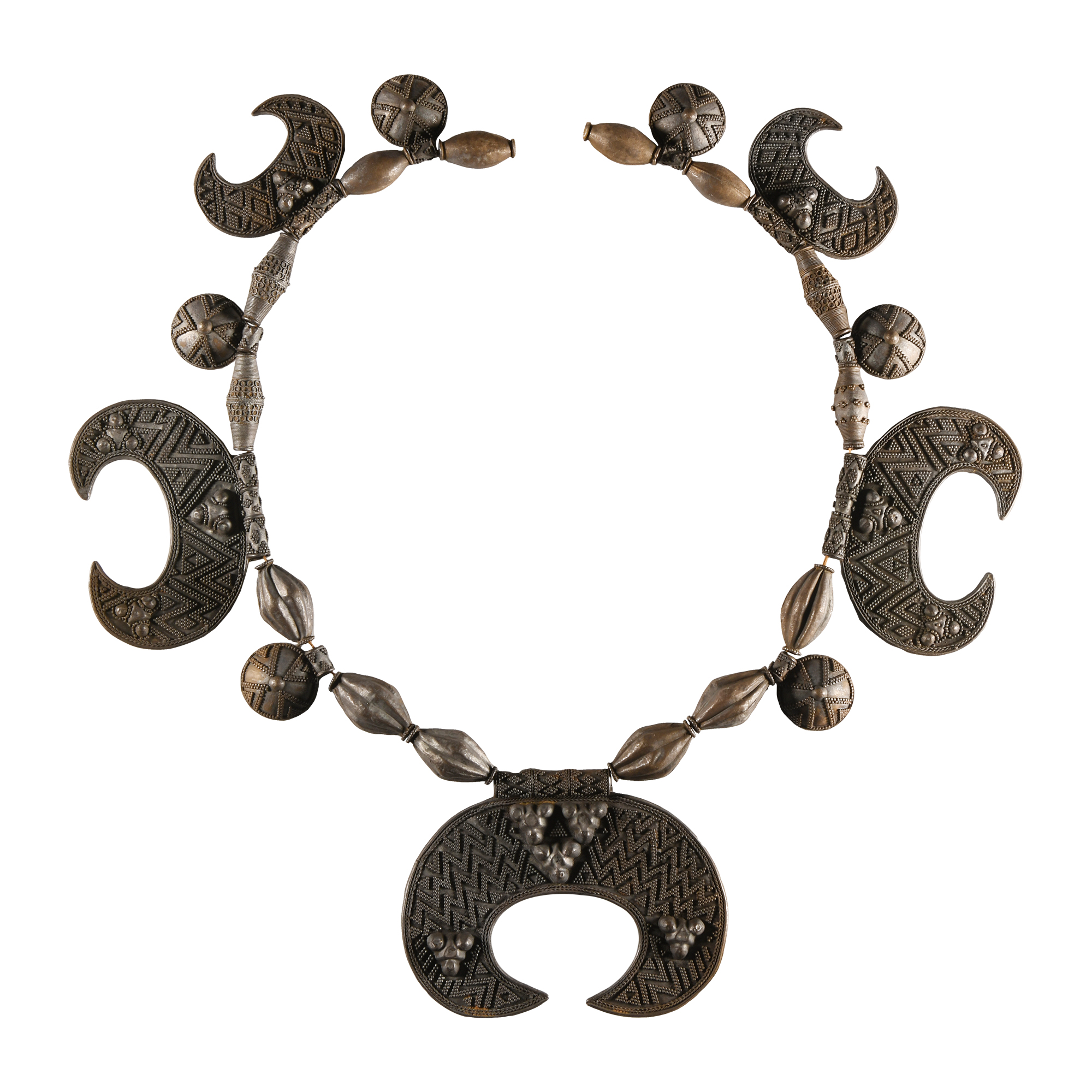 Viking Age Scandinavian Silver Lunar Pendant Necklace