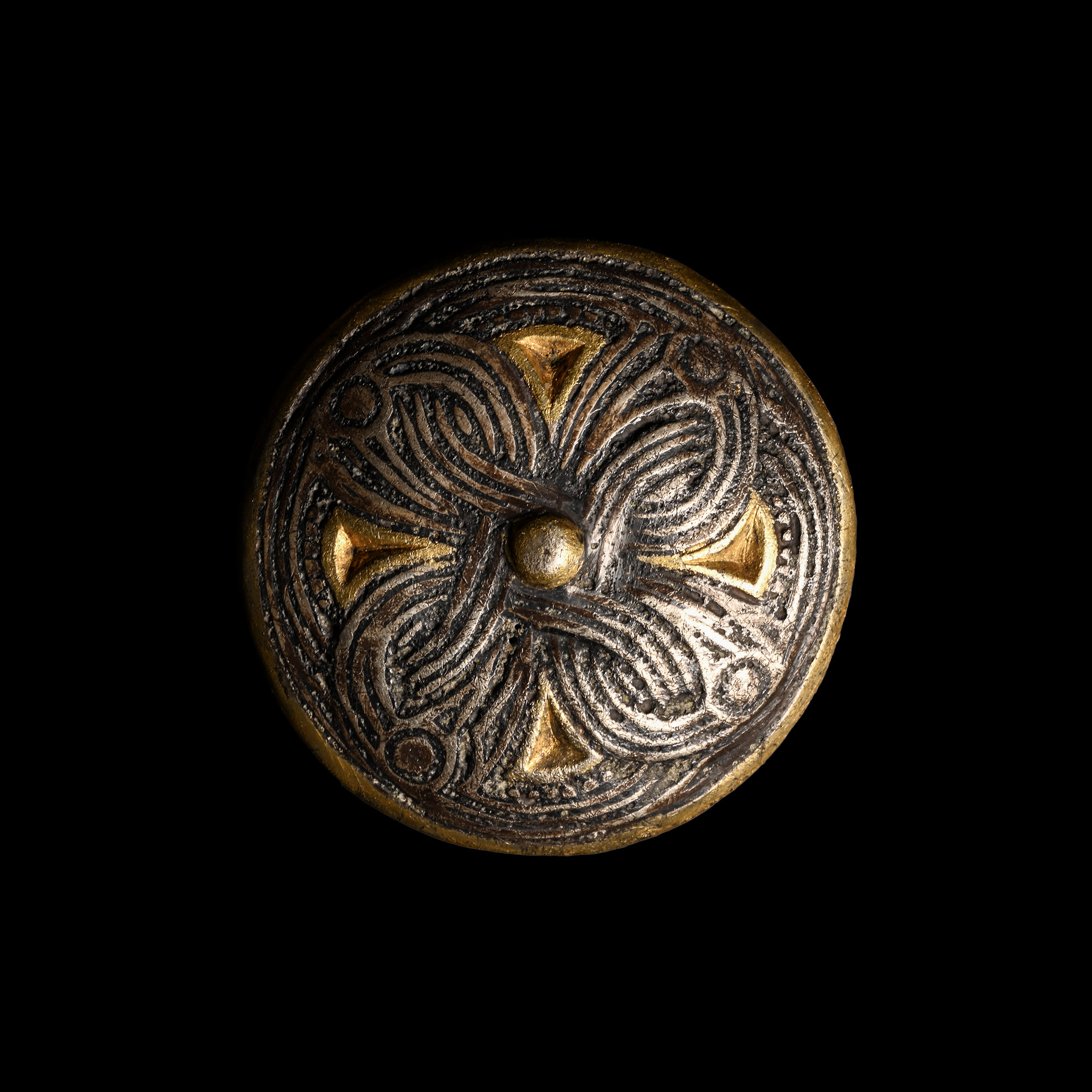 Viking Age Silver-Gilt Brooch with Interlaced Birds