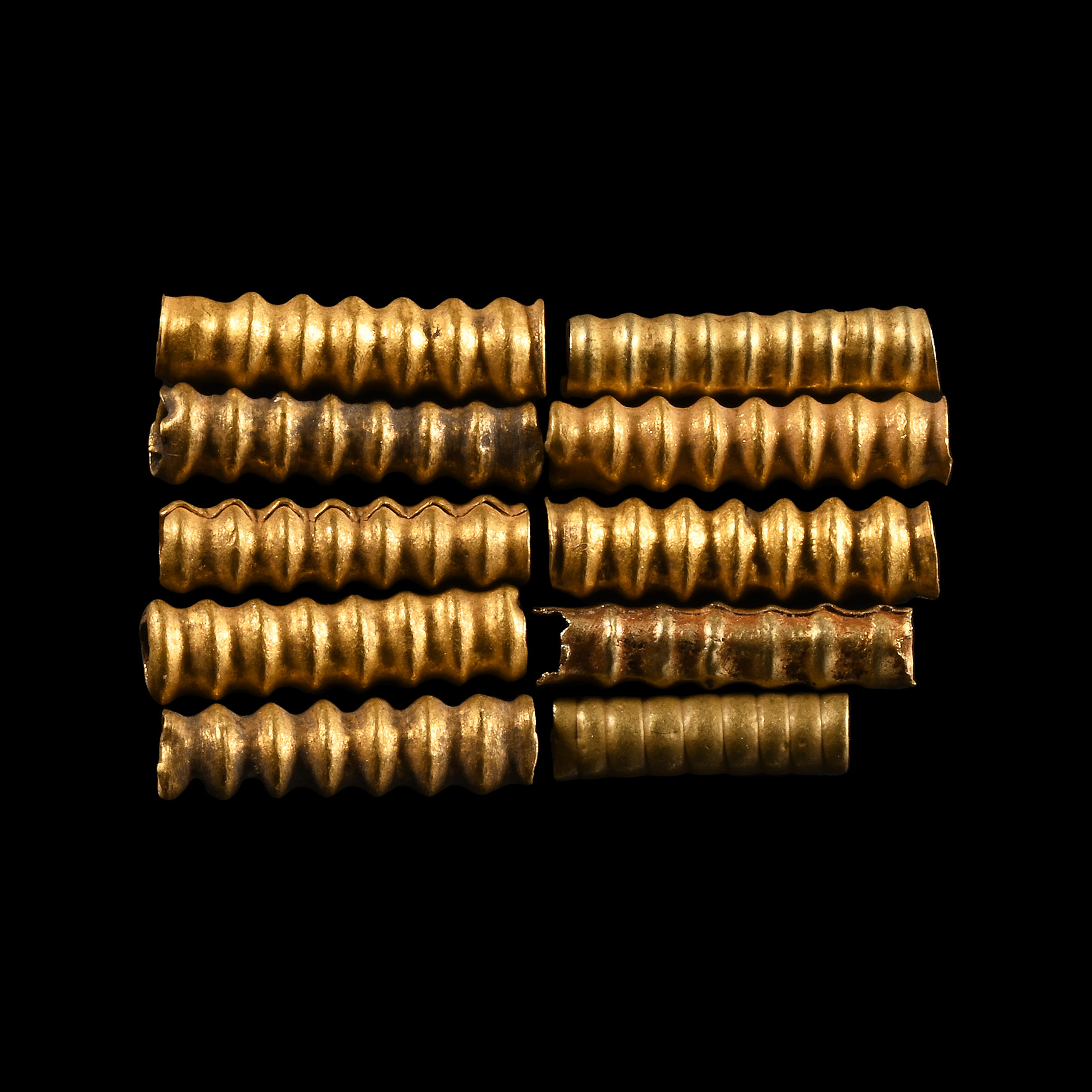 Western Asiatic Gold Tubular Bead Group
