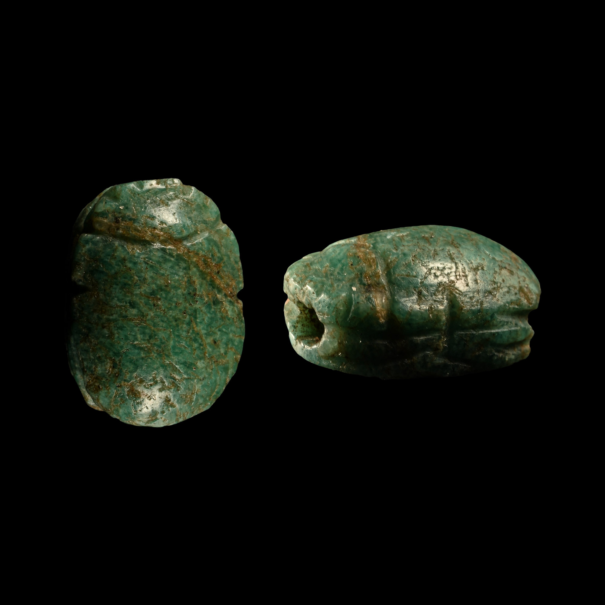 Egyptian Green Hardstone Scarab