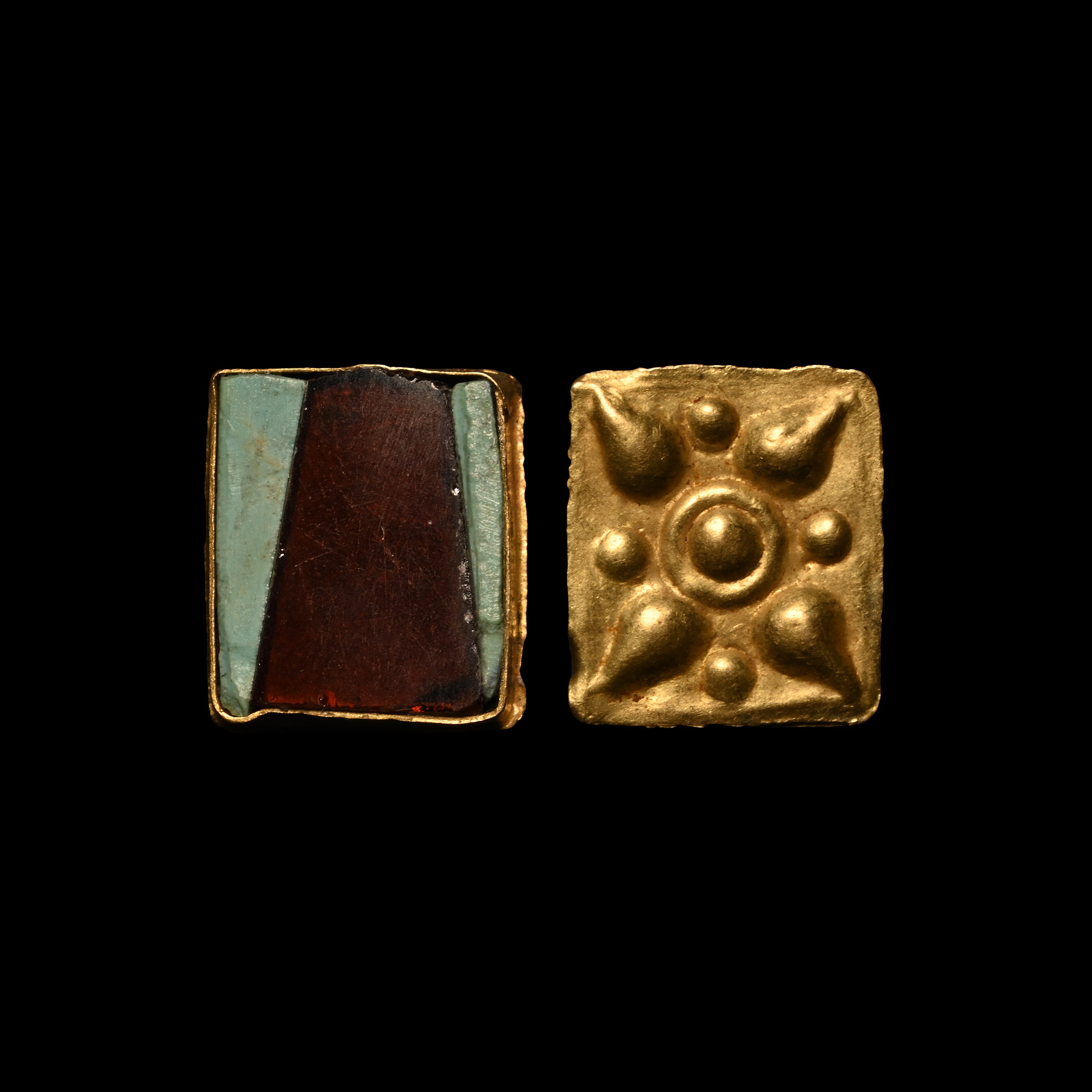 Egyptian Gold Setting with Glass Inlay