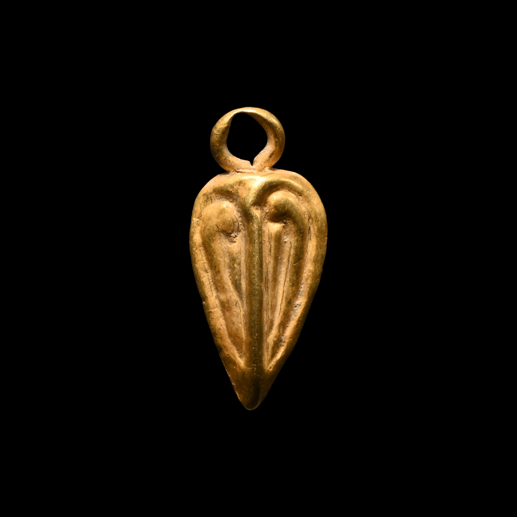 Romano-Egyptian Gold Ribbed Fruit Pendant