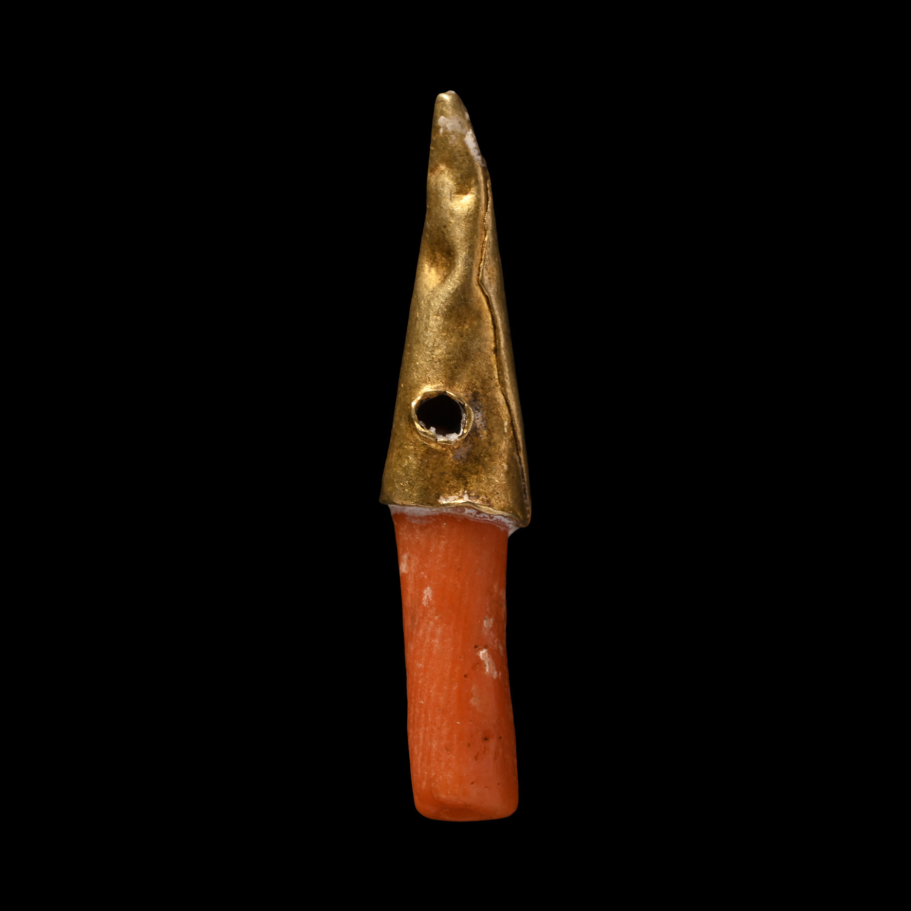 Roman Coral Set Gold Pendant