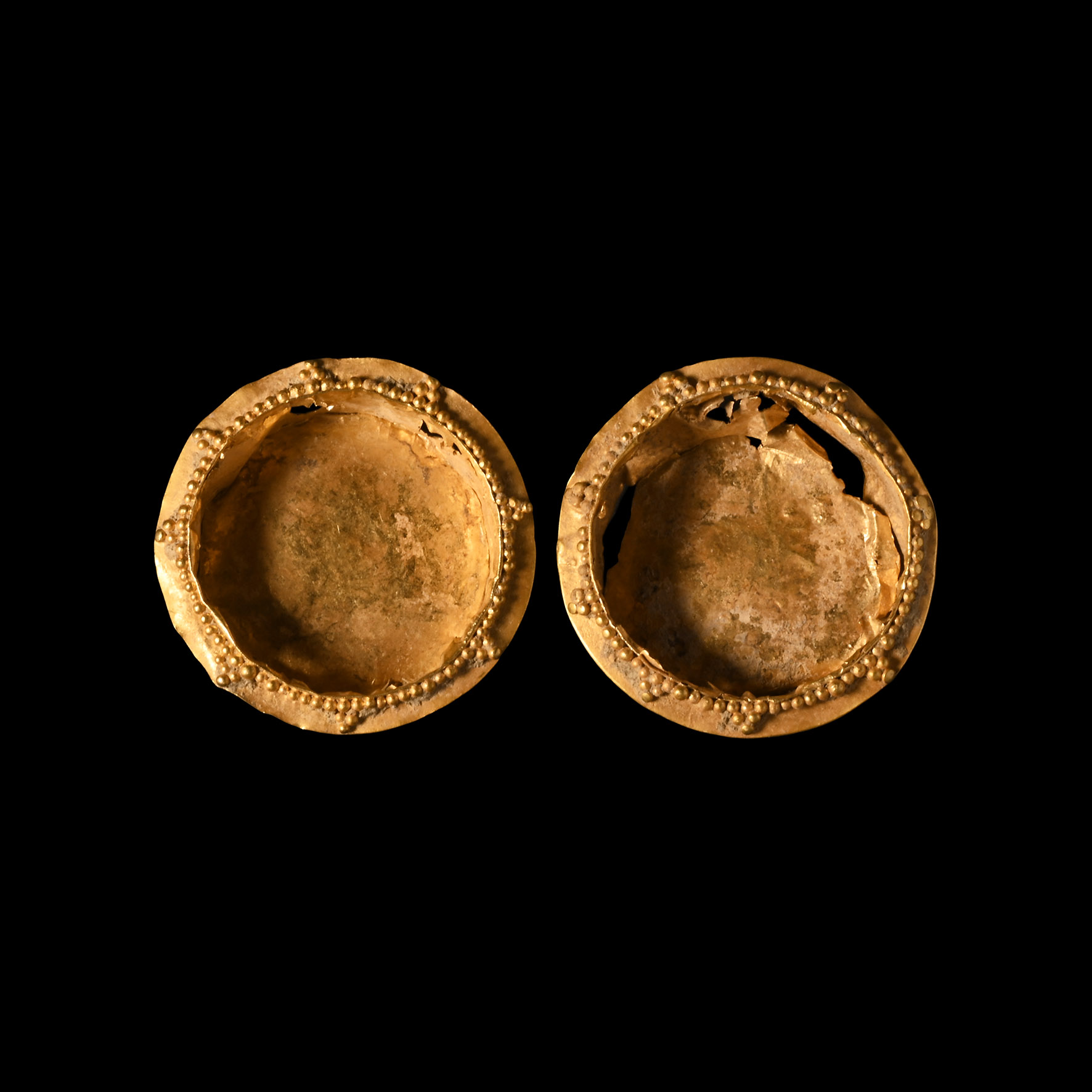 Hellenistic Gold Mount Pair