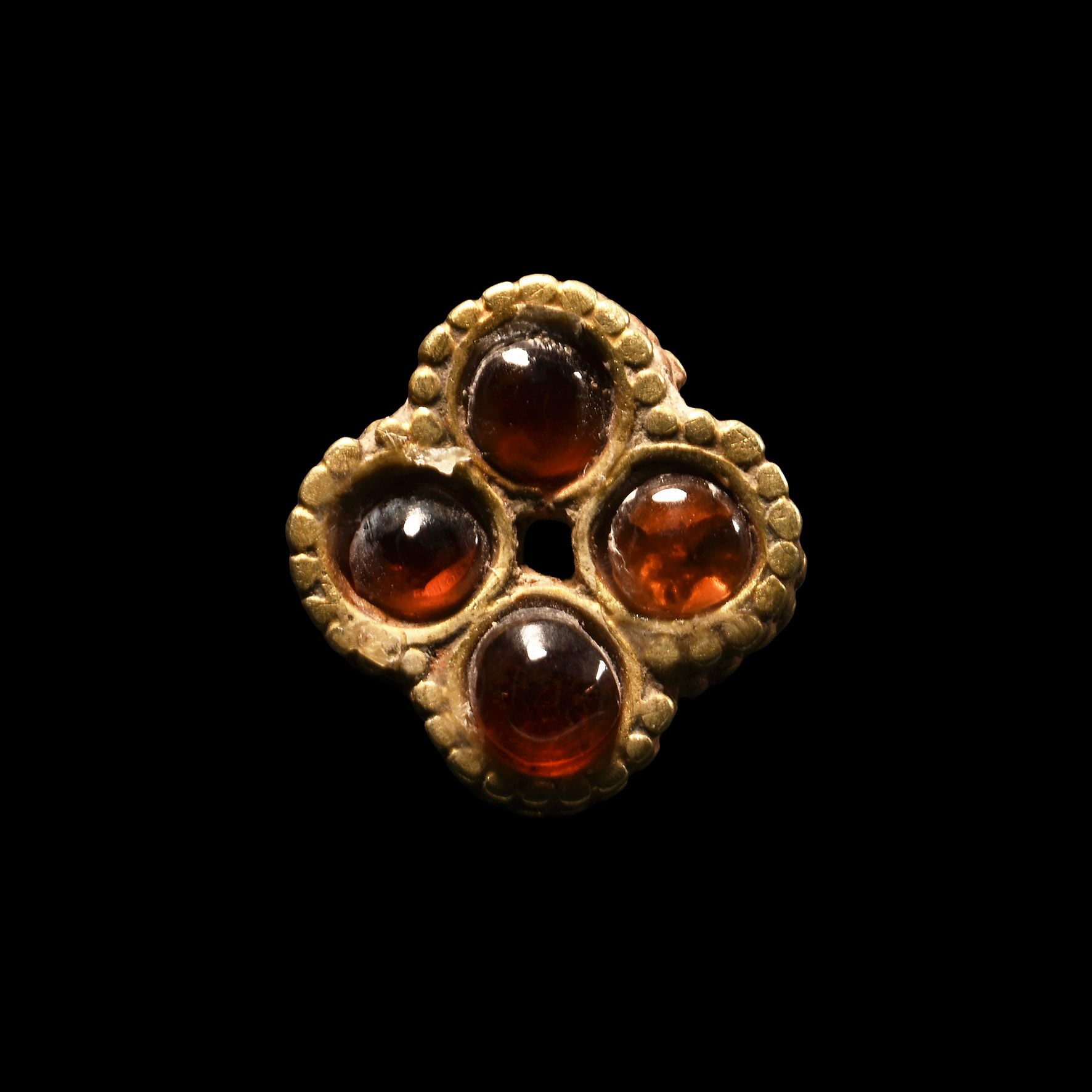 Medieval Gold and Garnet Quatrefoil