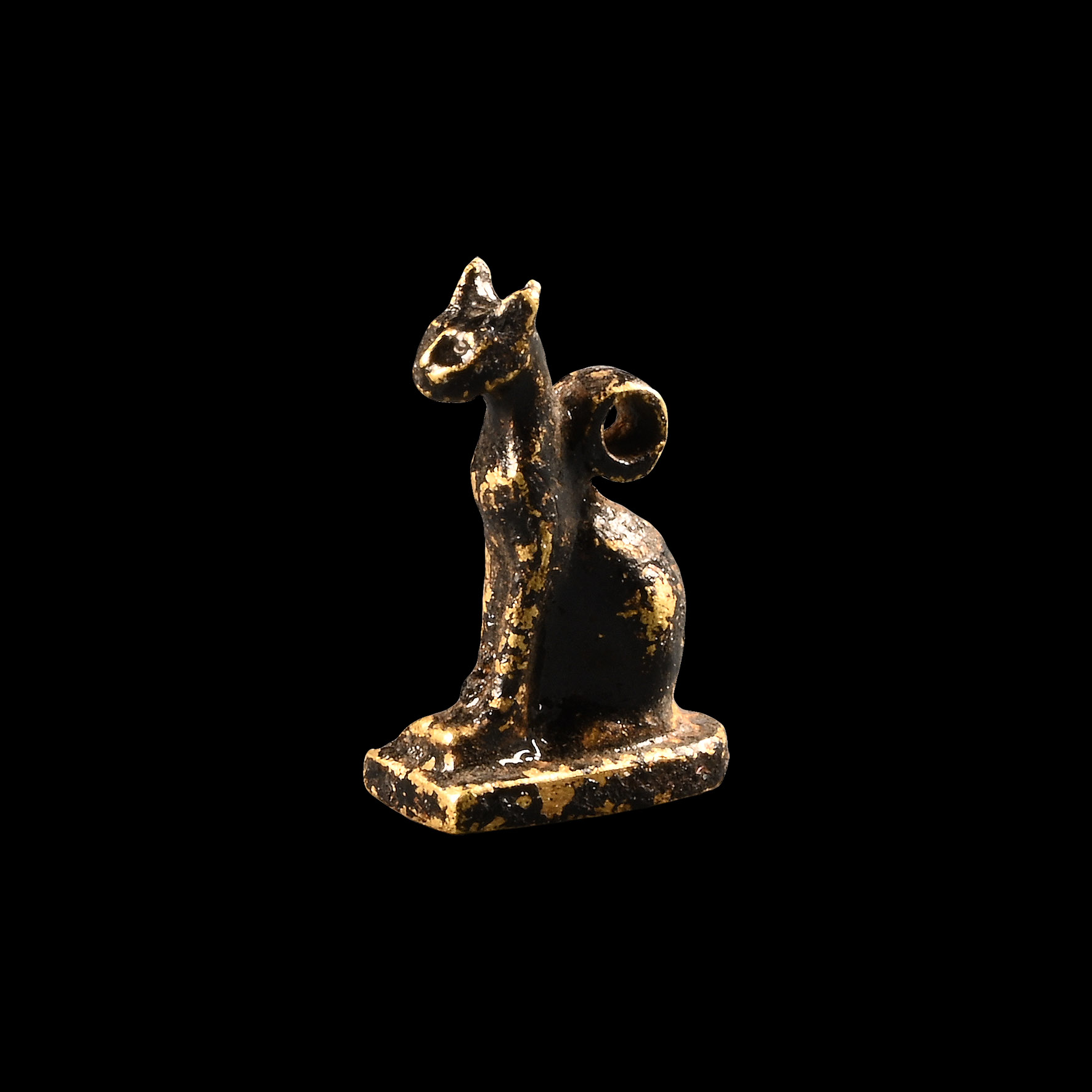 Egyptian Gold Goddess Bastet Cat Amulet
