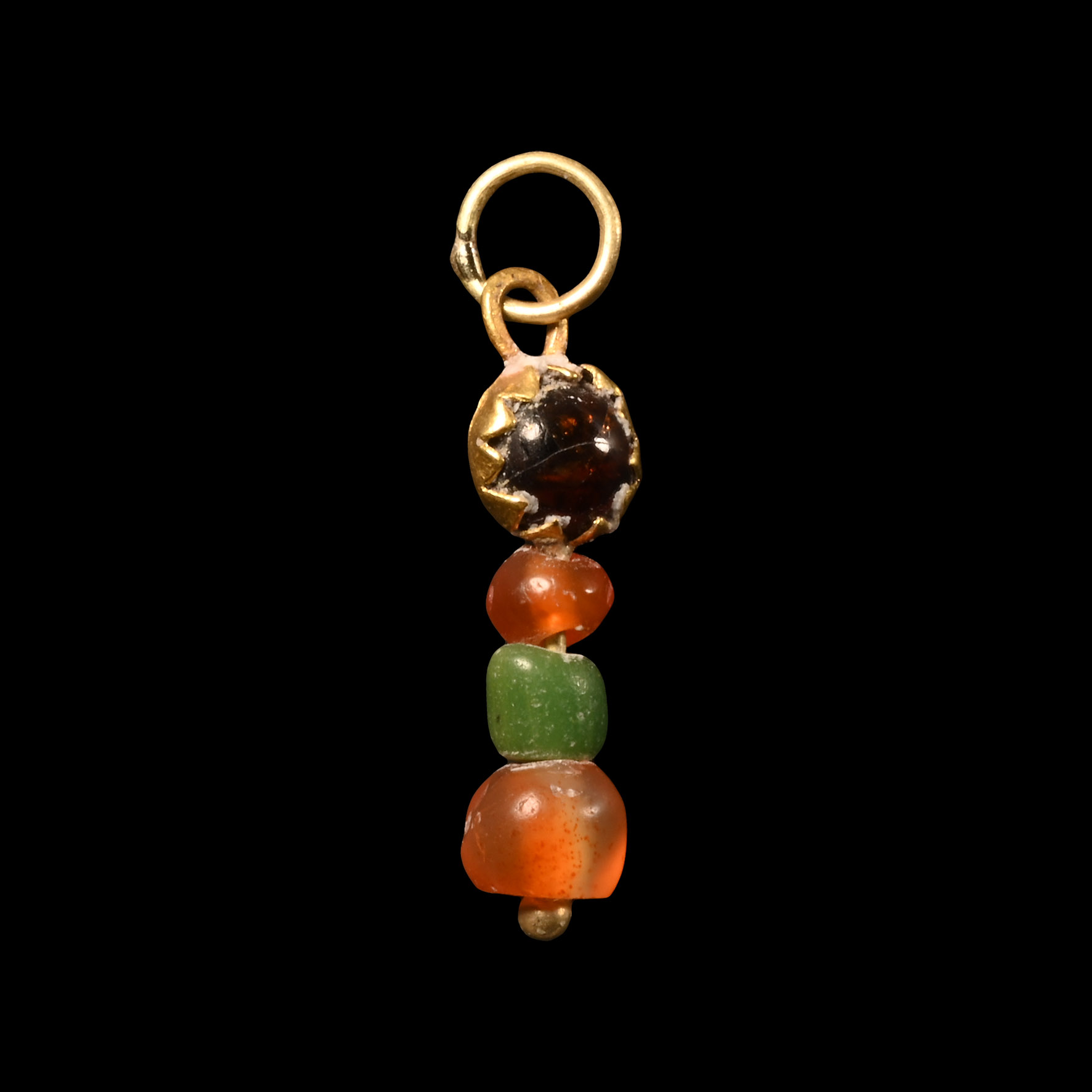 Roman Gold Pendant with Beads
