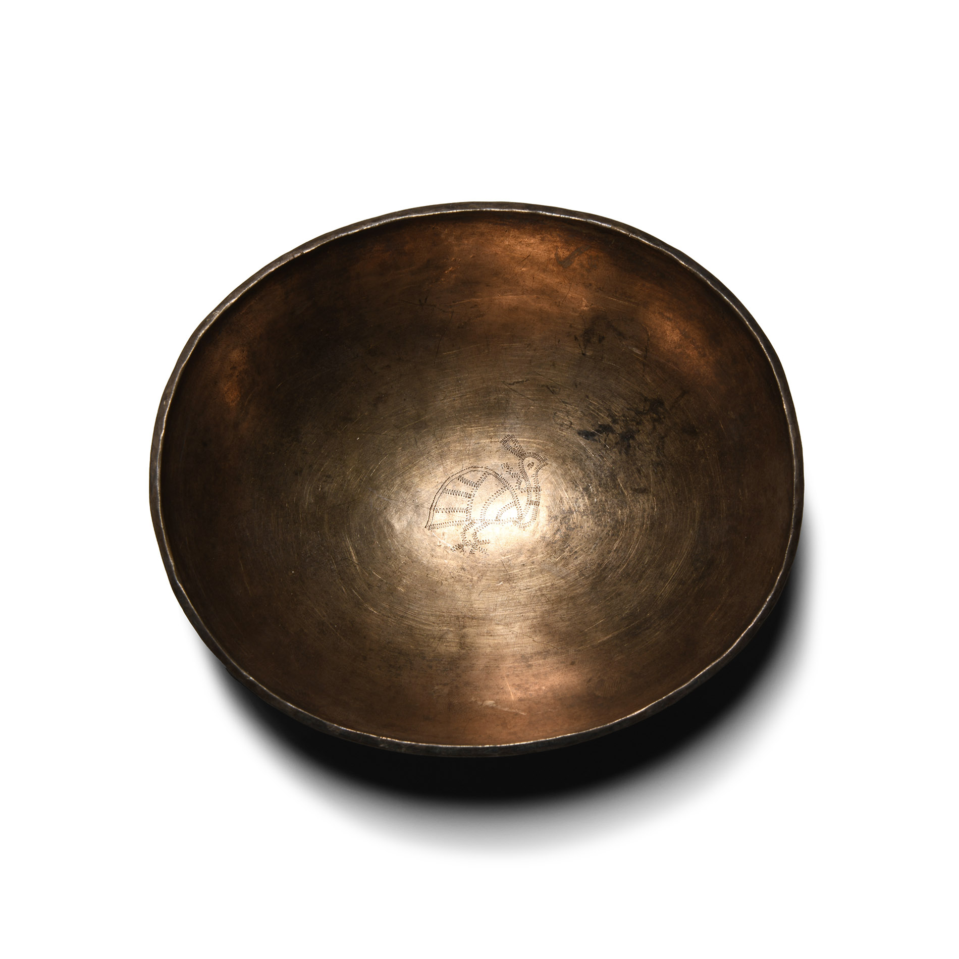 Sassanian Engraved Silver Bowl