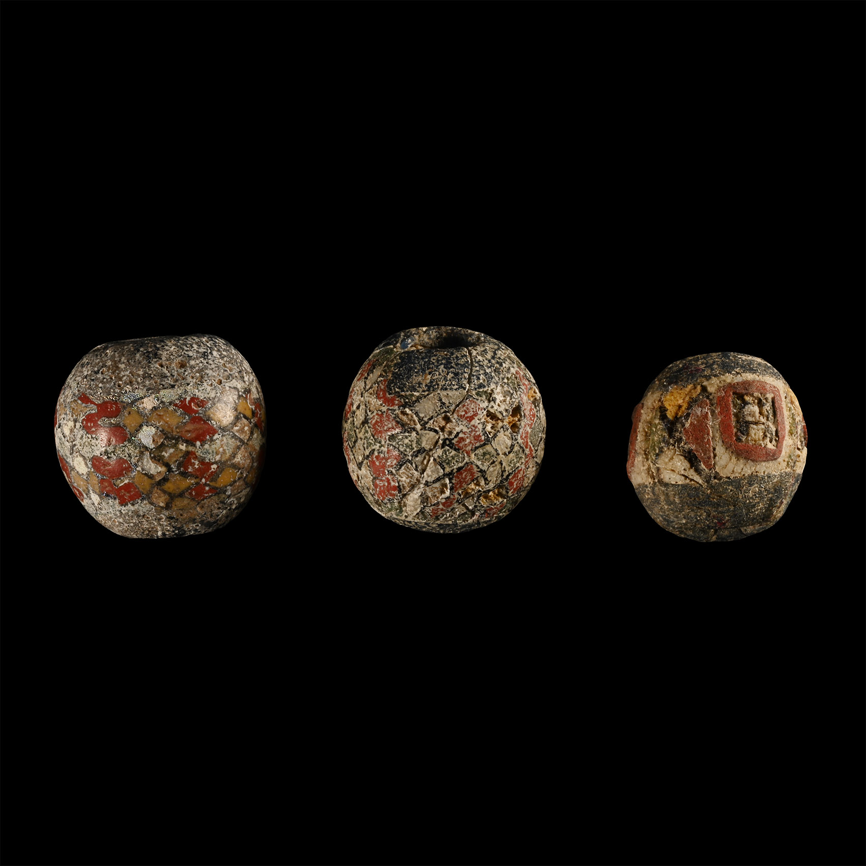 Egyptian Millefiori Glass Bead Group