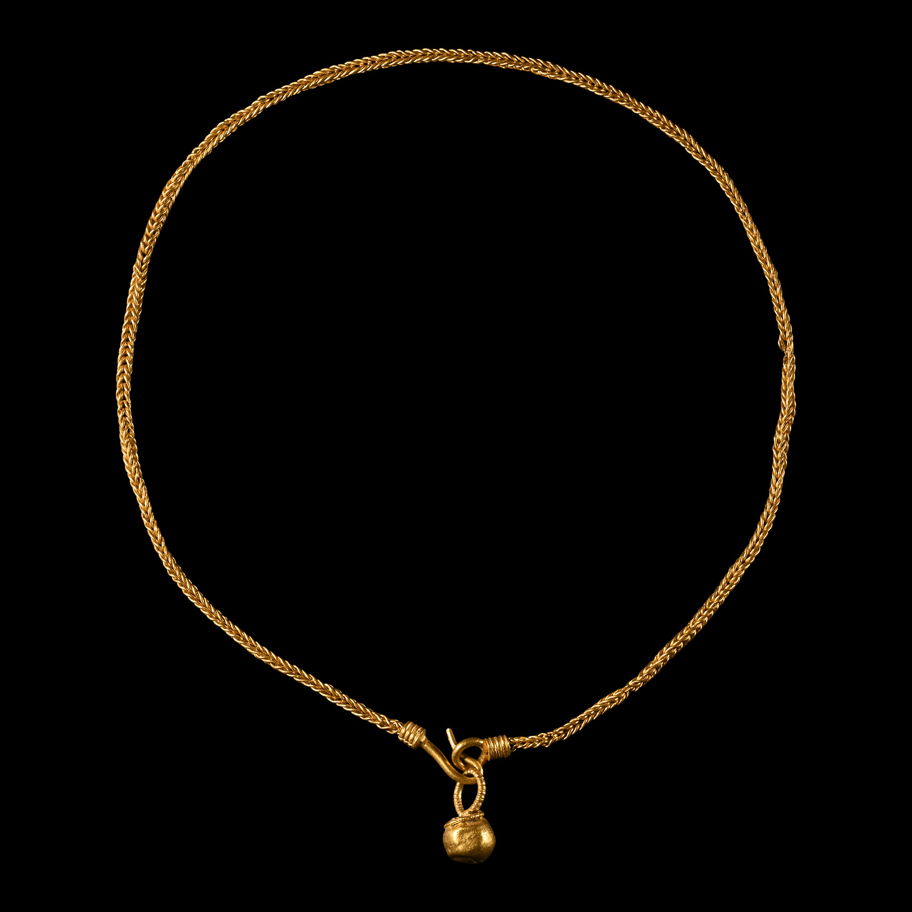 Roman Gold Chain with Ball Pendant
