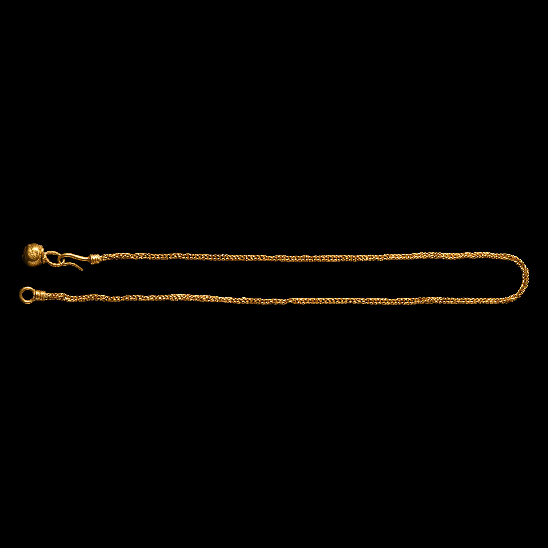 Roman Gold Chain with Ball Pendant