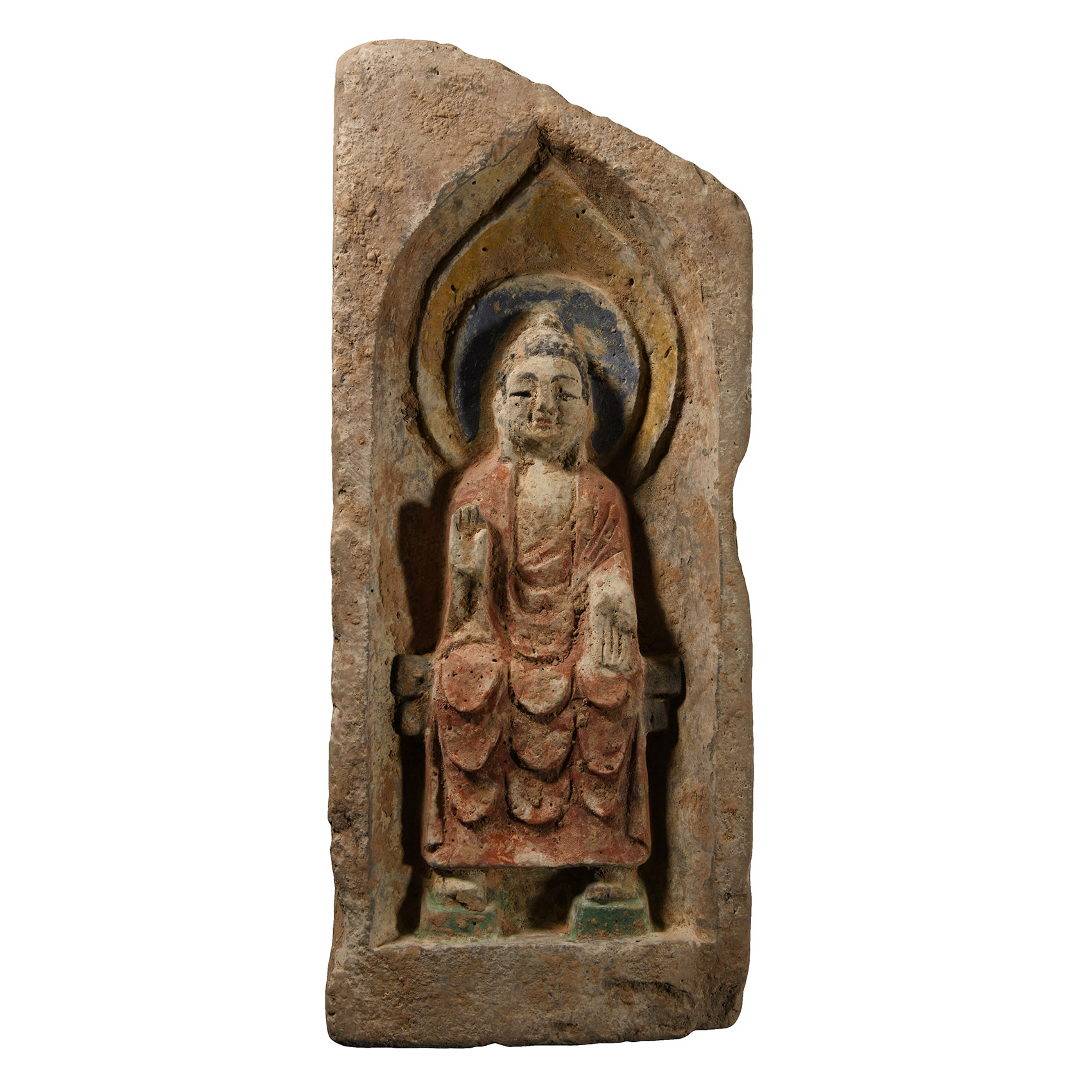 Chinese Northern Wei Painted Buddha Brick