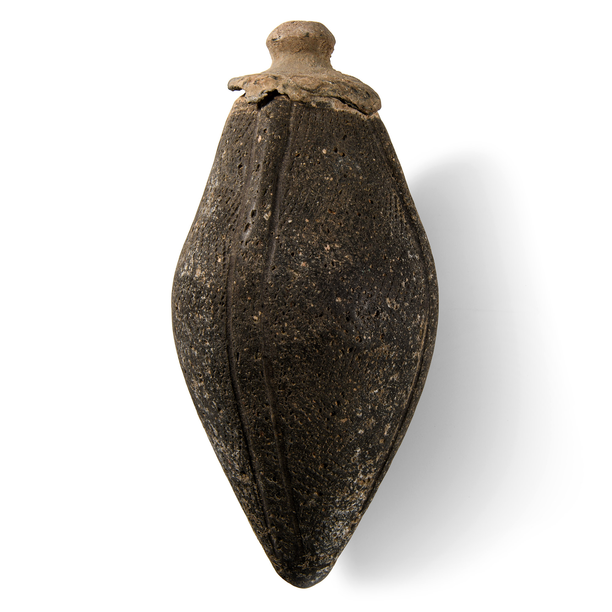 Byzantine 'Greek Fire' Ceramic Fire Bomb or Hand Grenade with Lead-alloy Filler-Hole