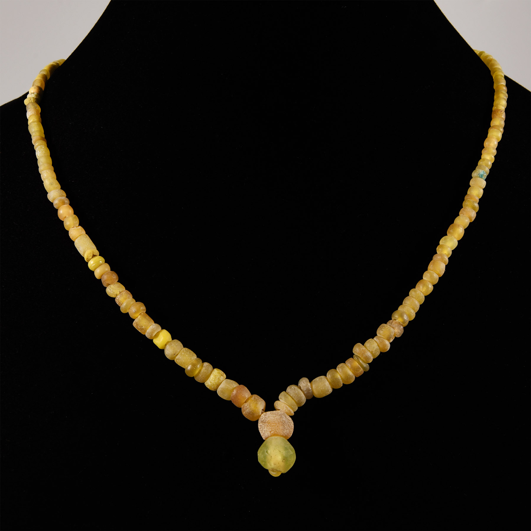 Western Asiatic Yellow Glass Bead Necklace String