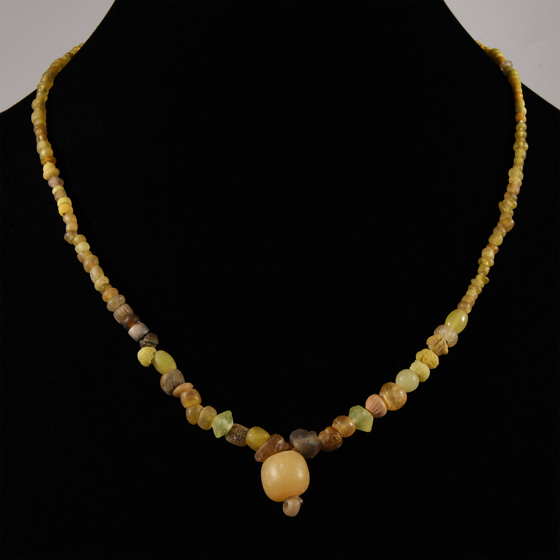 Western Asiatic Yellow Glass Bead Necklace String