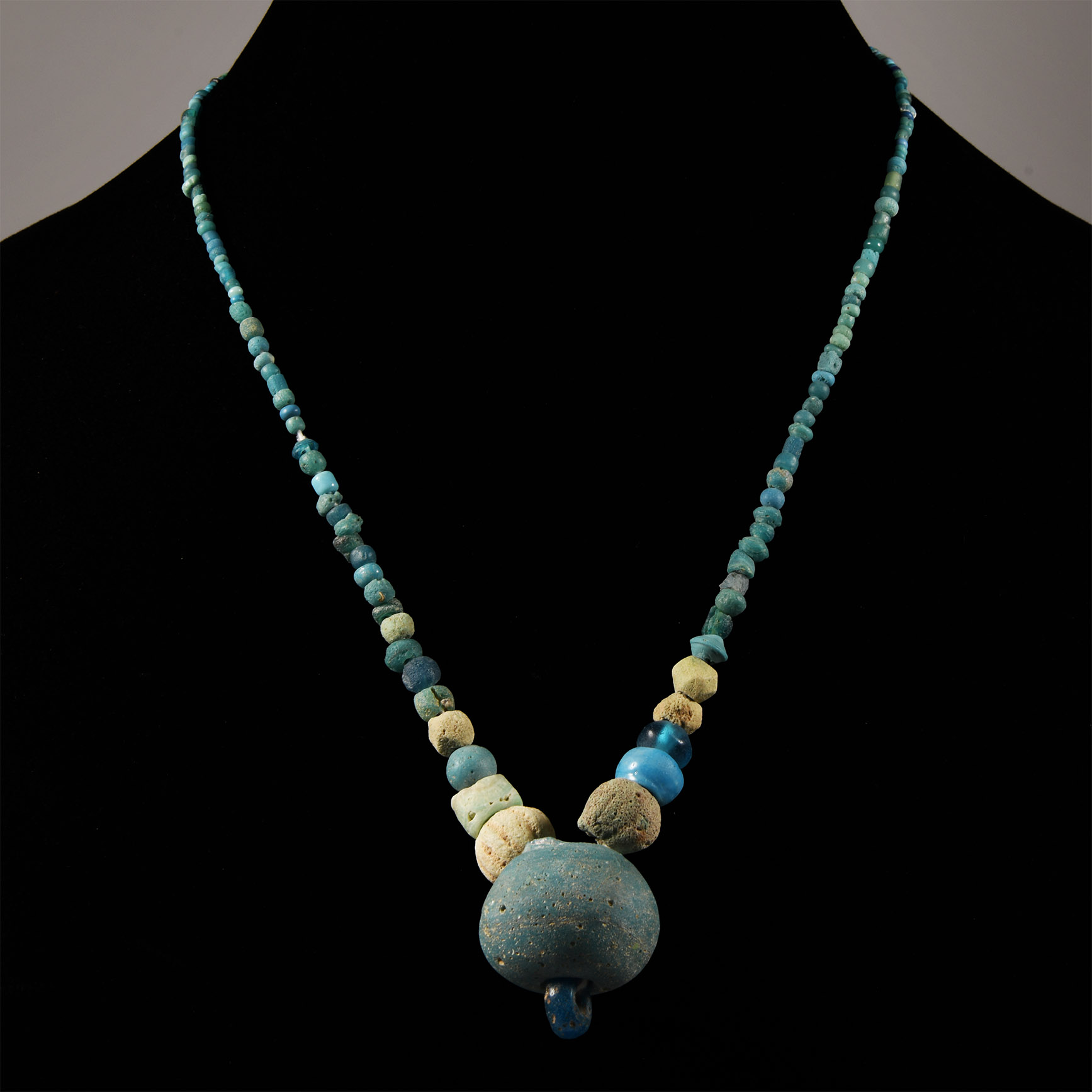 Western Asiatic Achaemenid Blue Glass Bead Necklace String