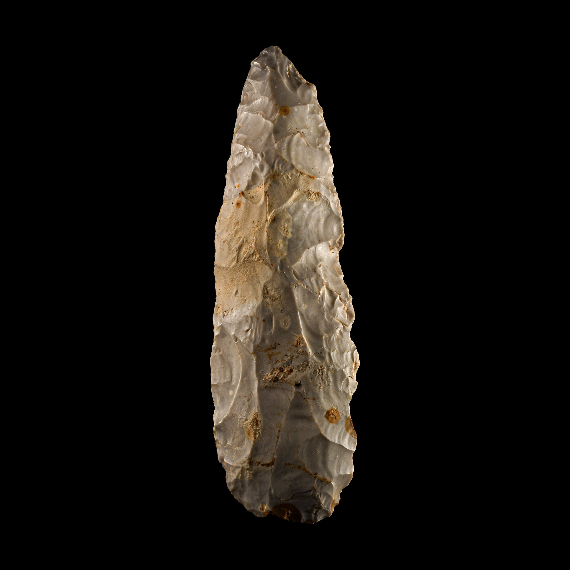 Elegant Stone Age 'Salisbury' Slender Grey Knapped Flint Adze
