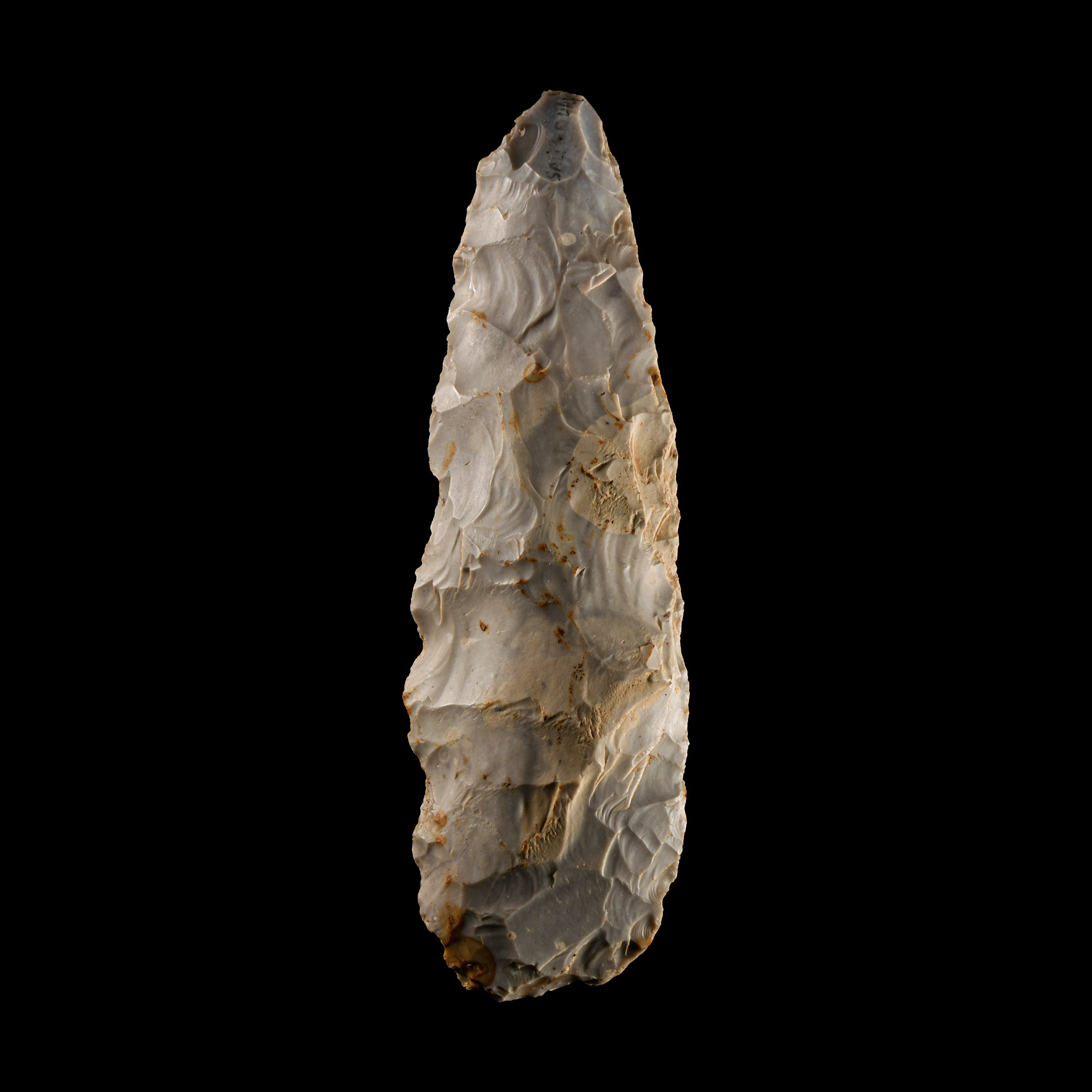 Elegant Stone Age 'Salisbury' Slender Grey Knapped Flint Adze