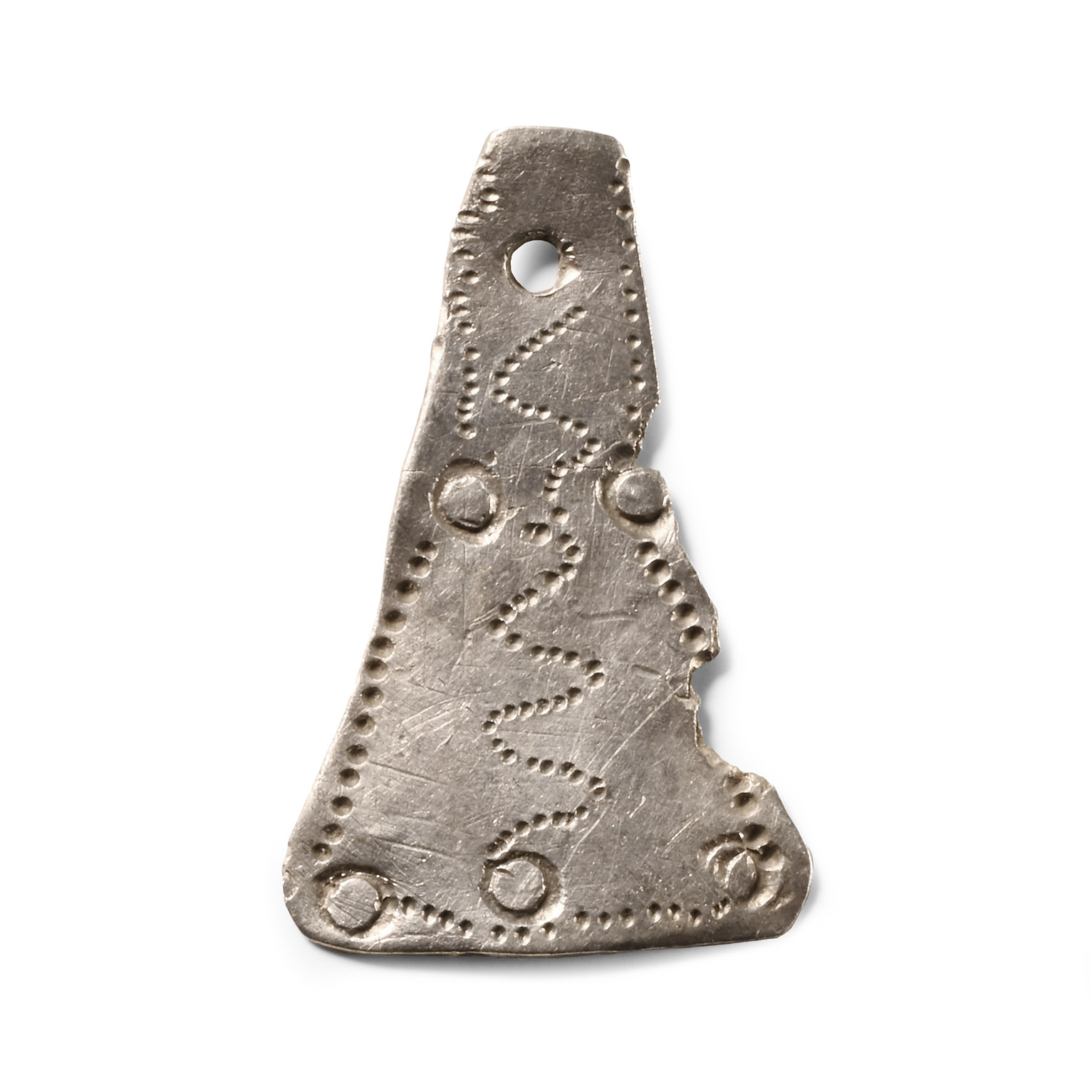 Viking Age Silver Decorated Axe-Shaped Pendant