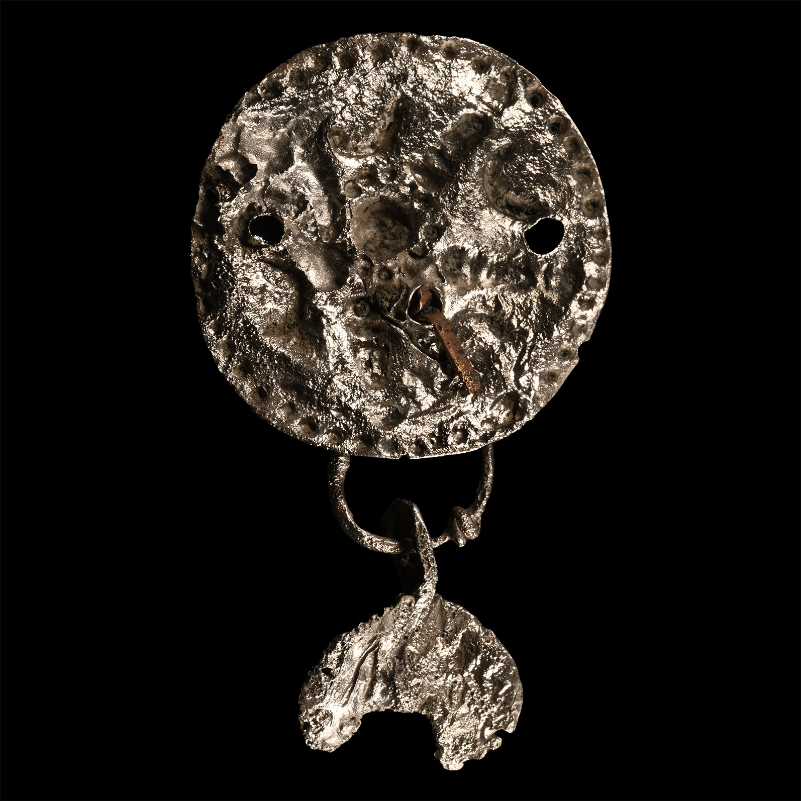Viking Age Silver Mount with Lunar Pendant