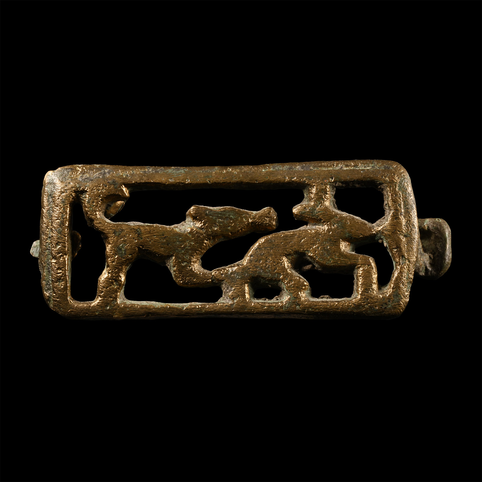 Sarmatian Bronze Belt Clasp with Hare and Hound