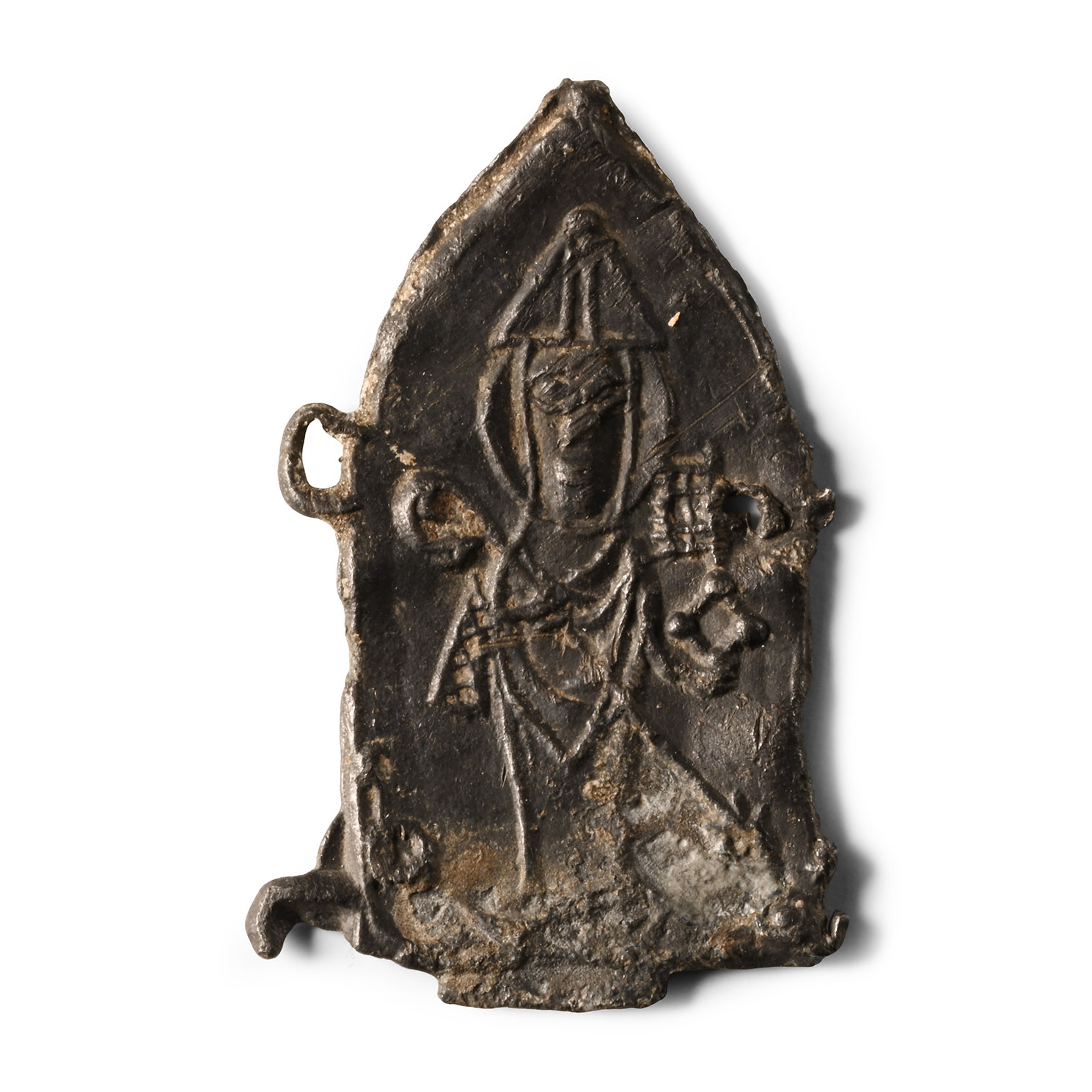 Medieval Pewter Pilgrim's Badge with Bishop