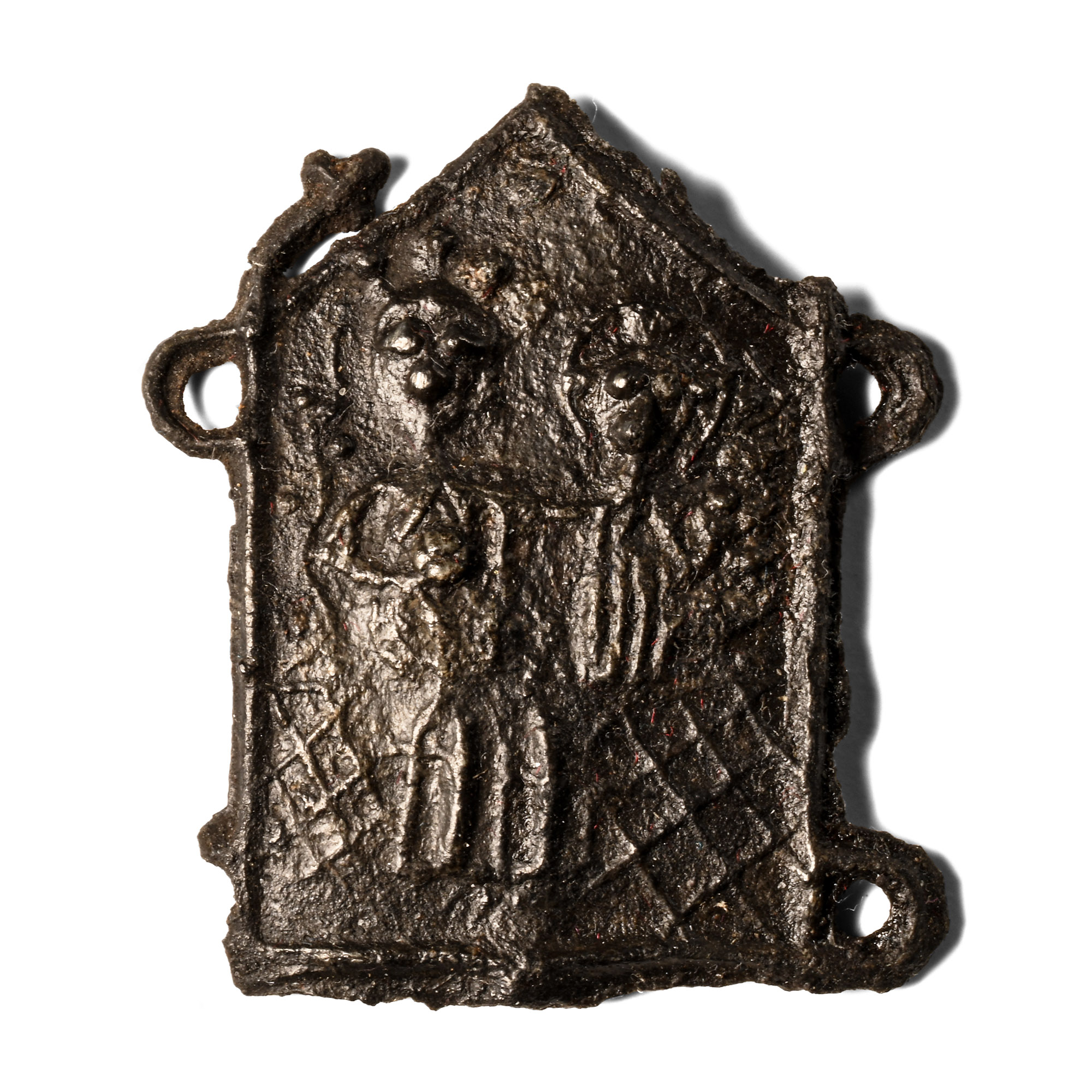 Medieval Pewter Pilgrim's Badge with Church
