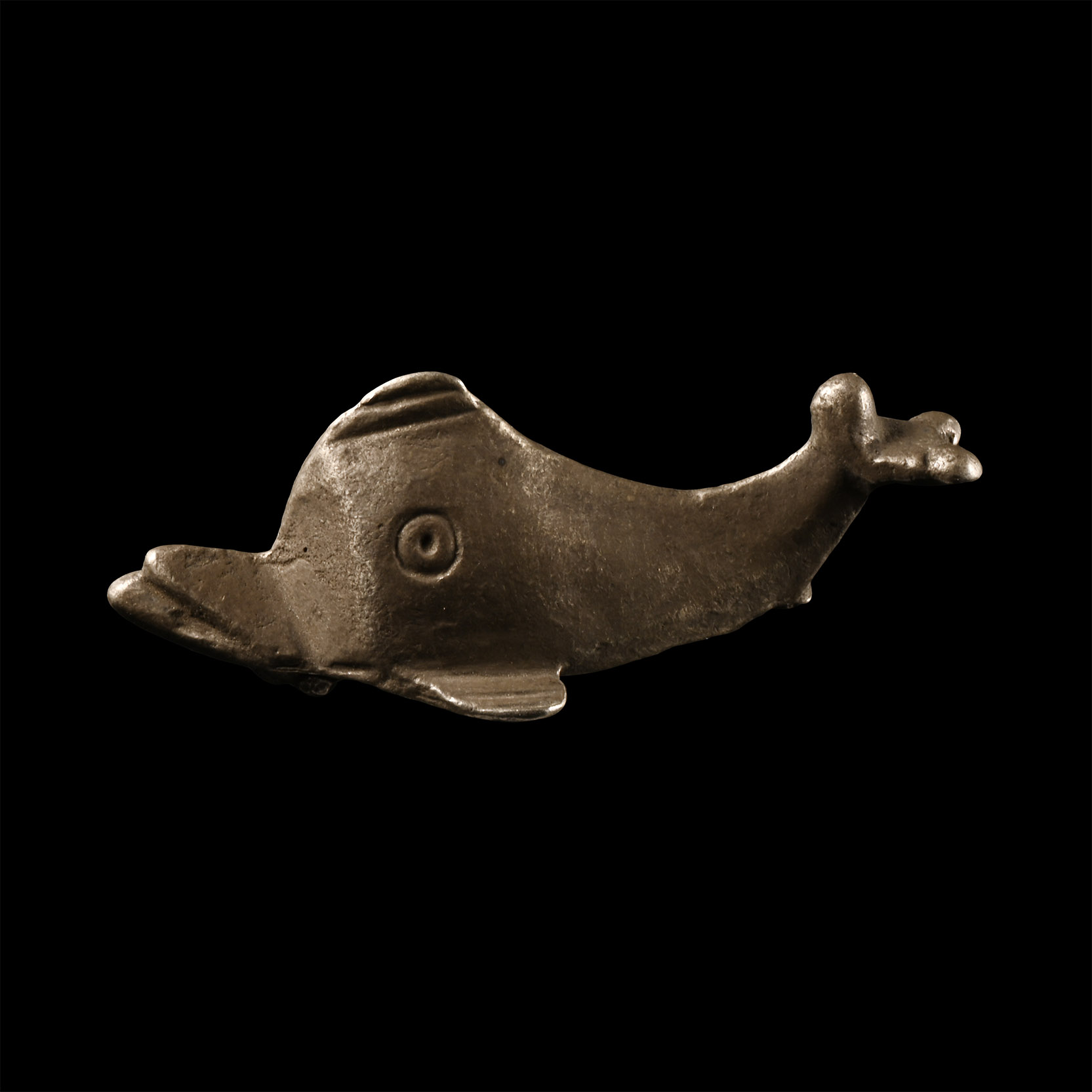 Roman Silver Dolphin Brooch